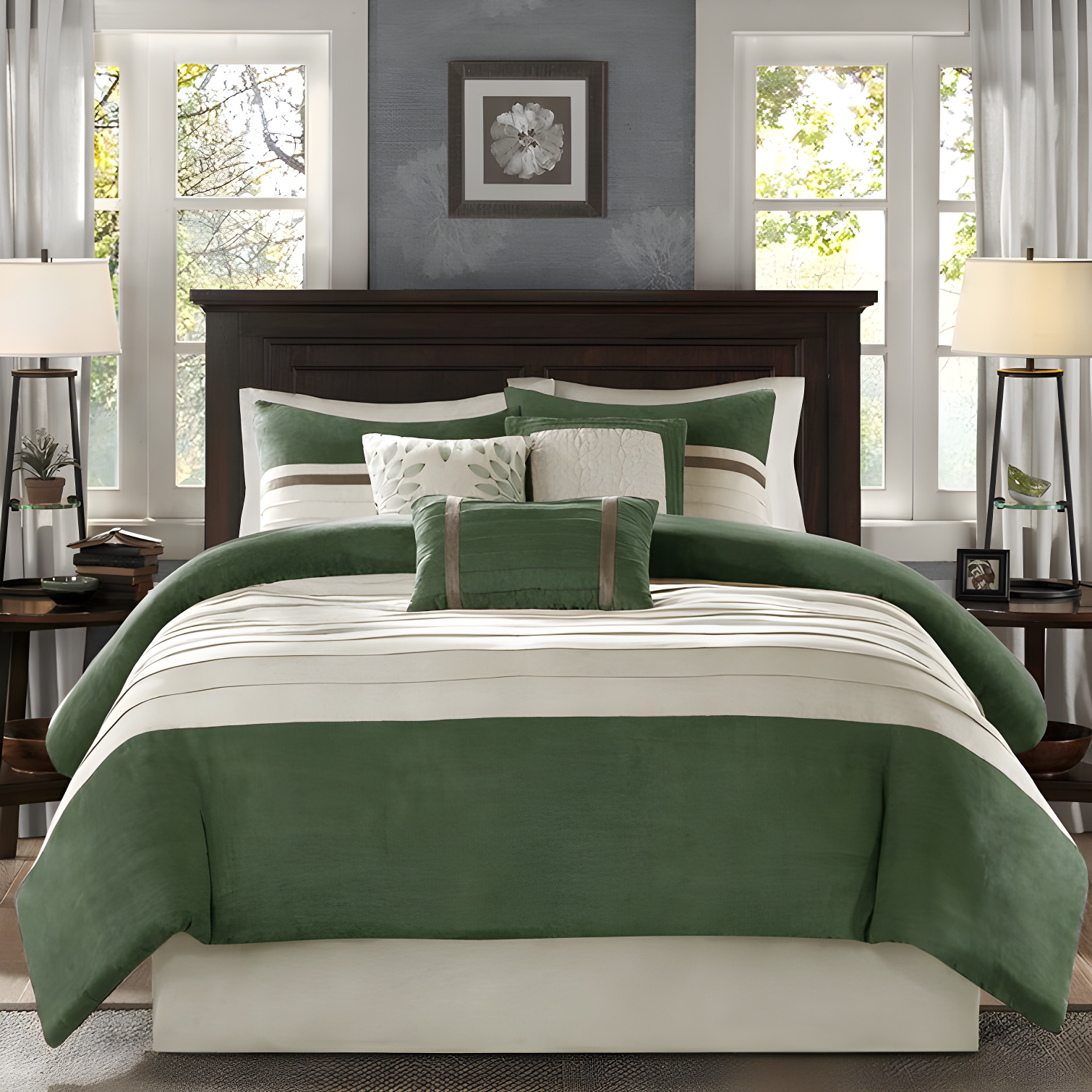 Palmer 7 PC Pieced Faux Suede Comforter Set