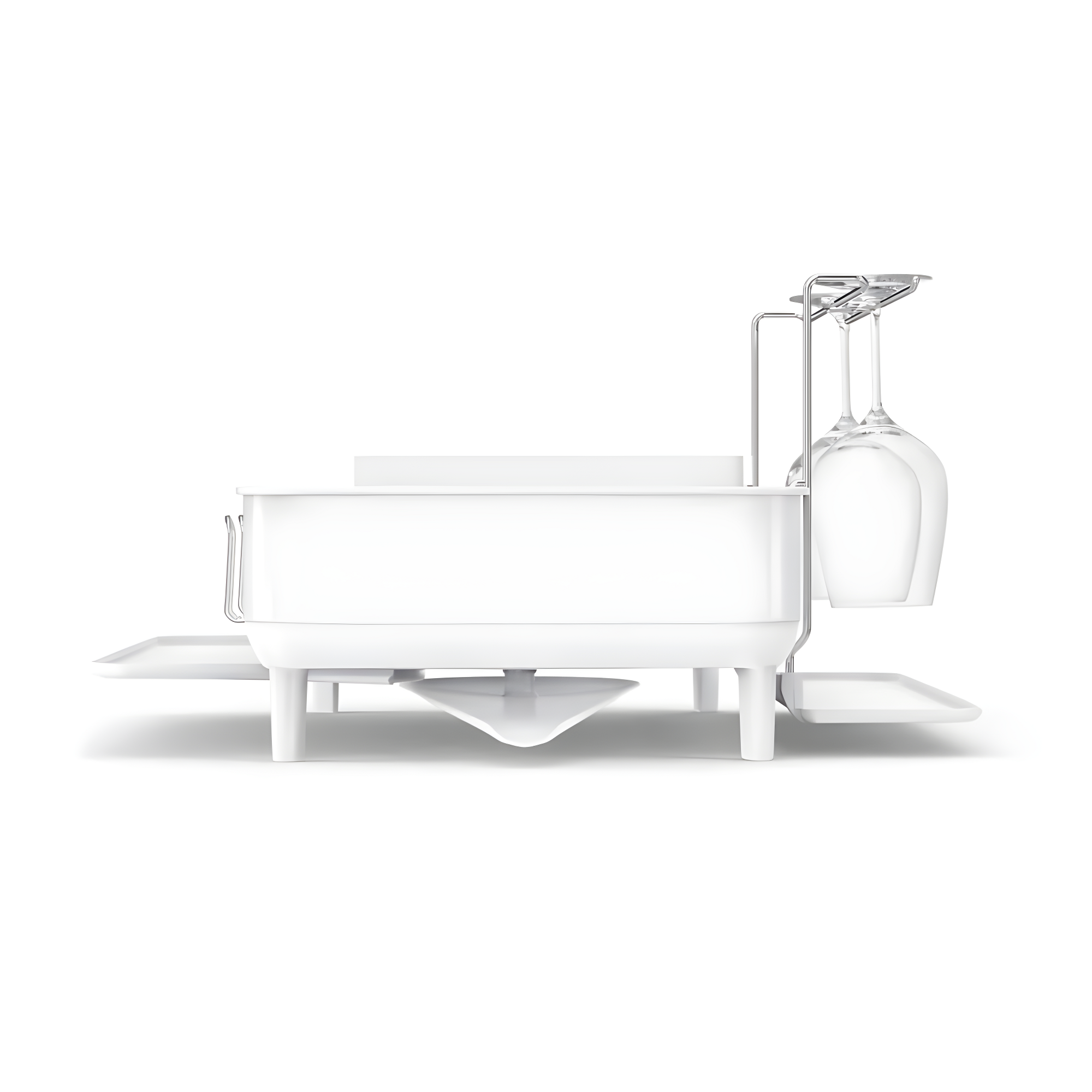 Simplehuman Kitchen Dish Drying Rack, White Steel
