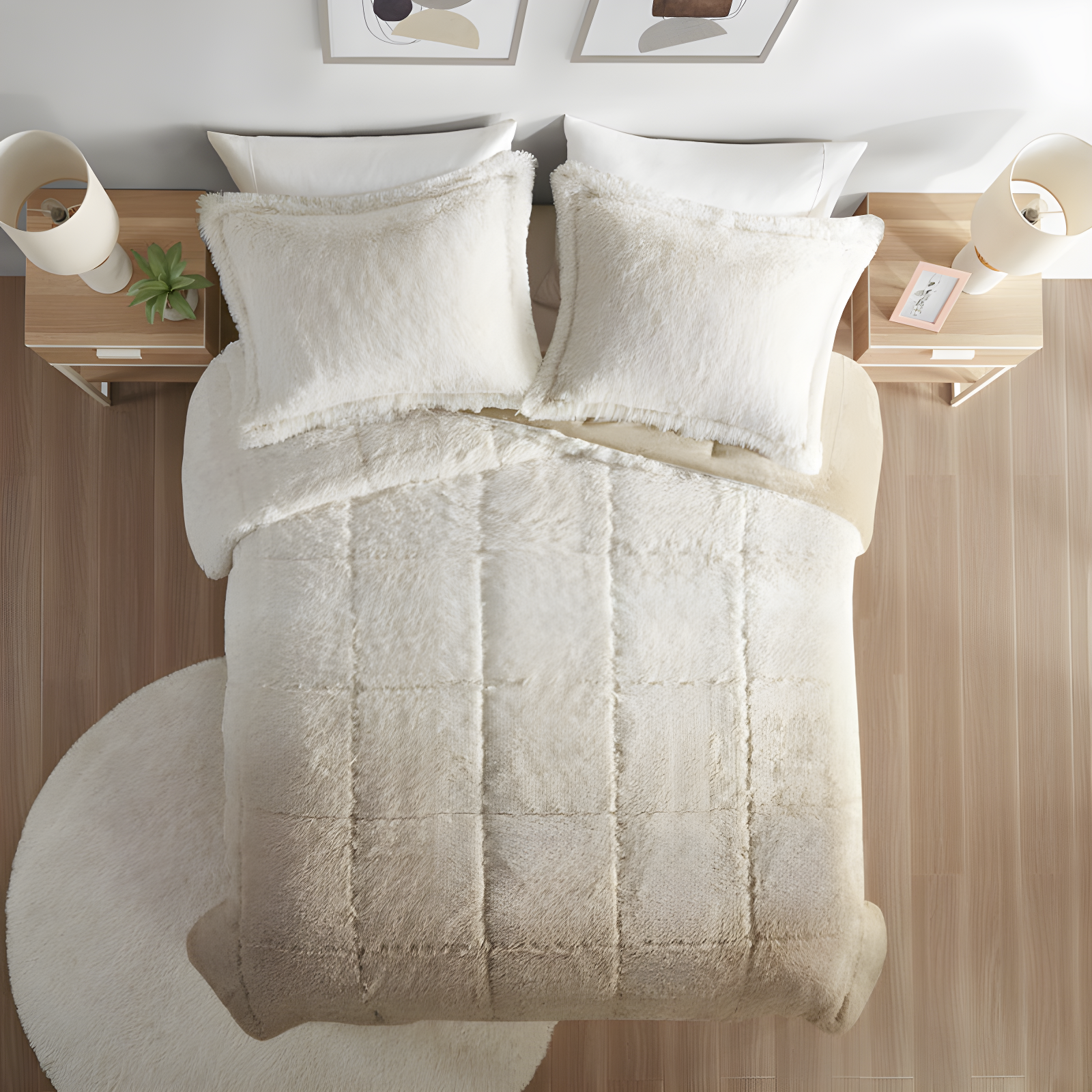 Intelligent Design Malea Shaggy Faux Fur Comforter Mini Set