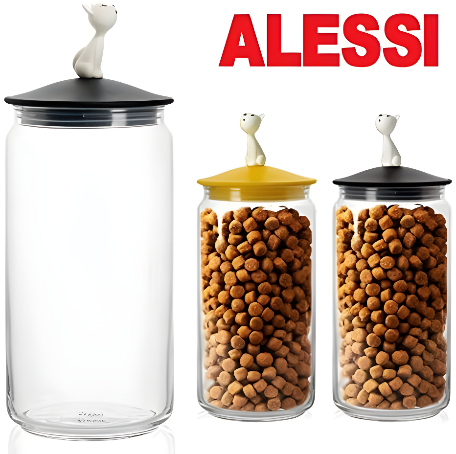 Alessi Miò 1.6 Lb. Pet Treat Jar With Snap On Lid