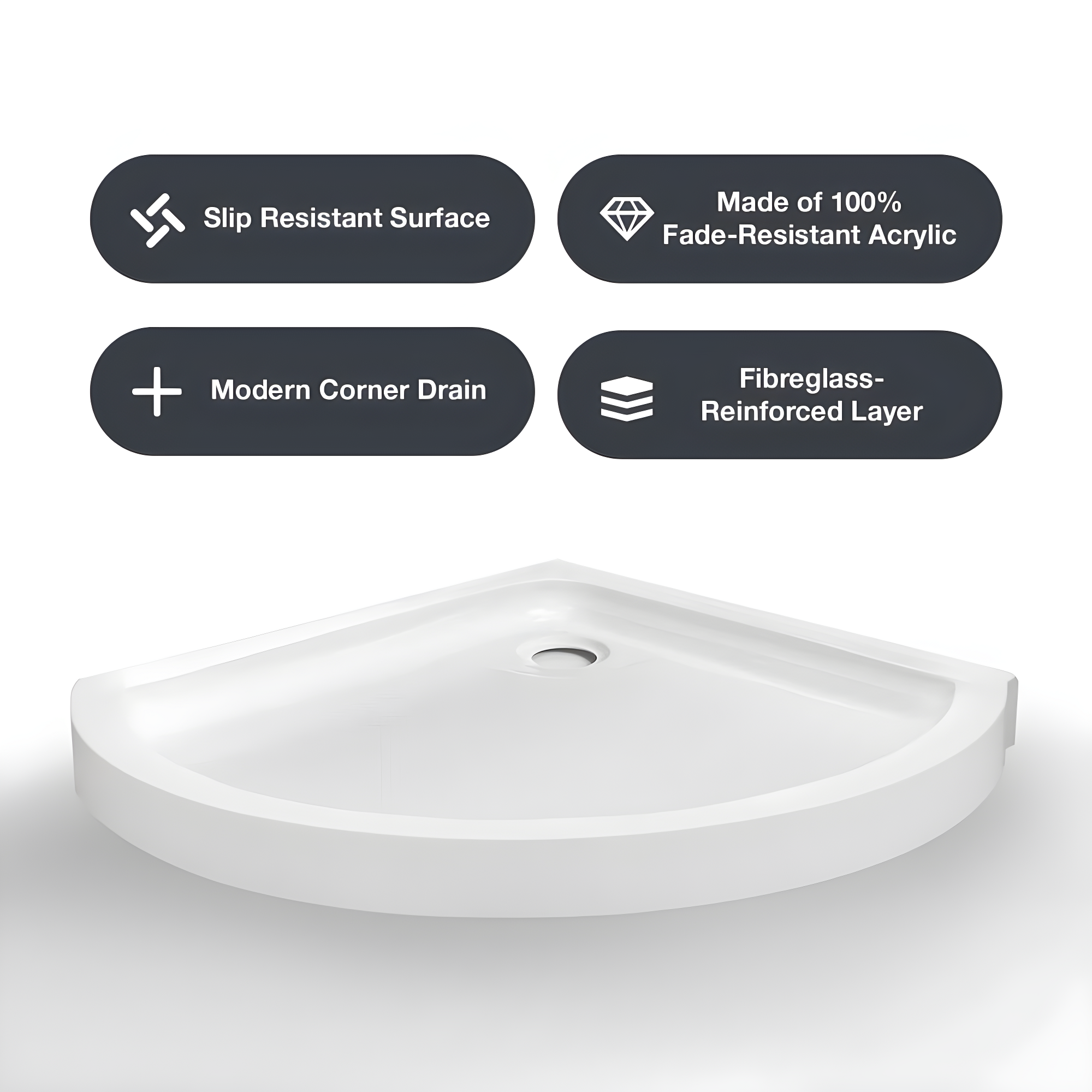 OVE Decors Breeze 33 in. Round Shower Kit w/ Clear, Base, Wall