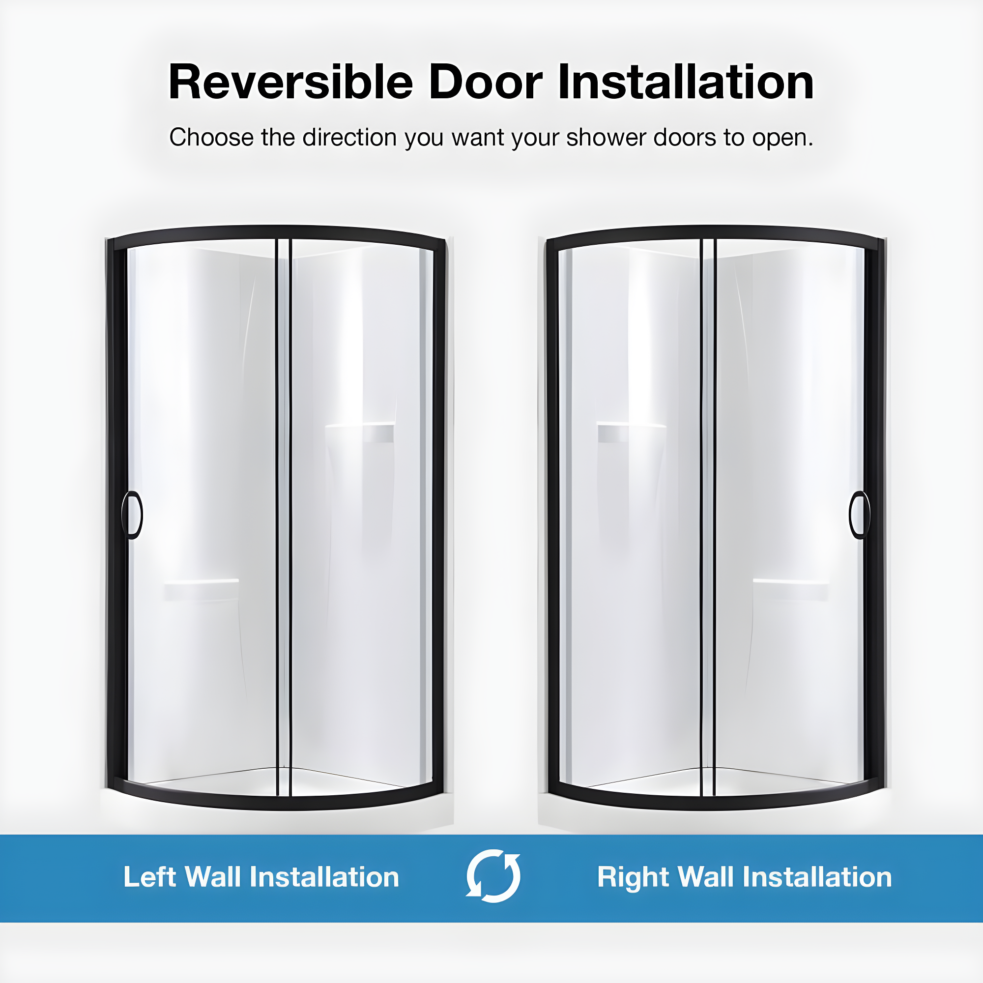 OVE Decors Breeze 33 in. Round Shower Kit w/ Clear, Base, Wall