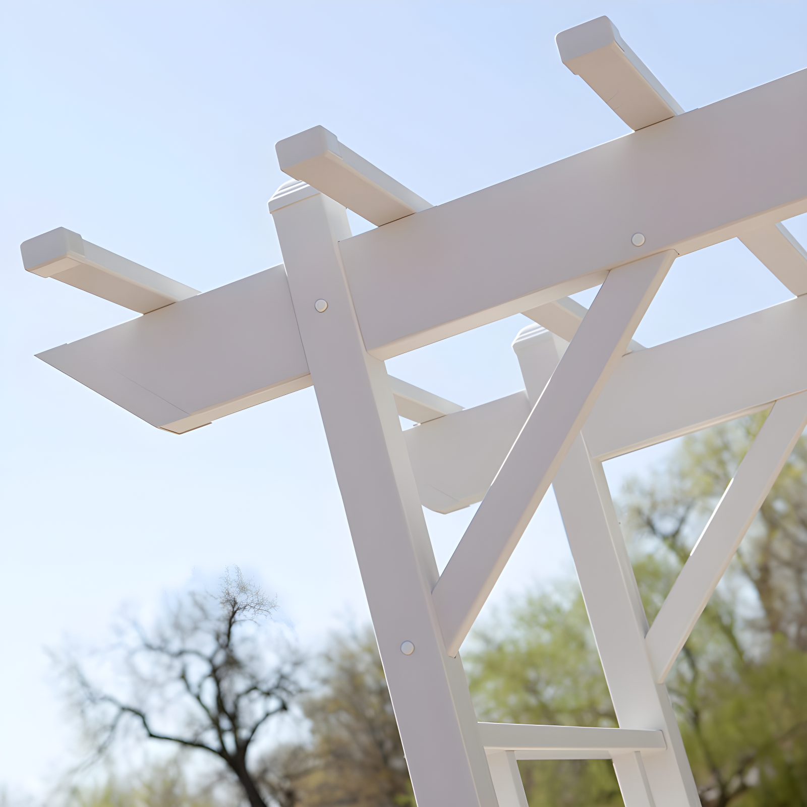 Dura-Trel Inc Dura-Trel Wellington Arbor 72" x 85" Outdoor Garden Arch Lattice Trellis, White