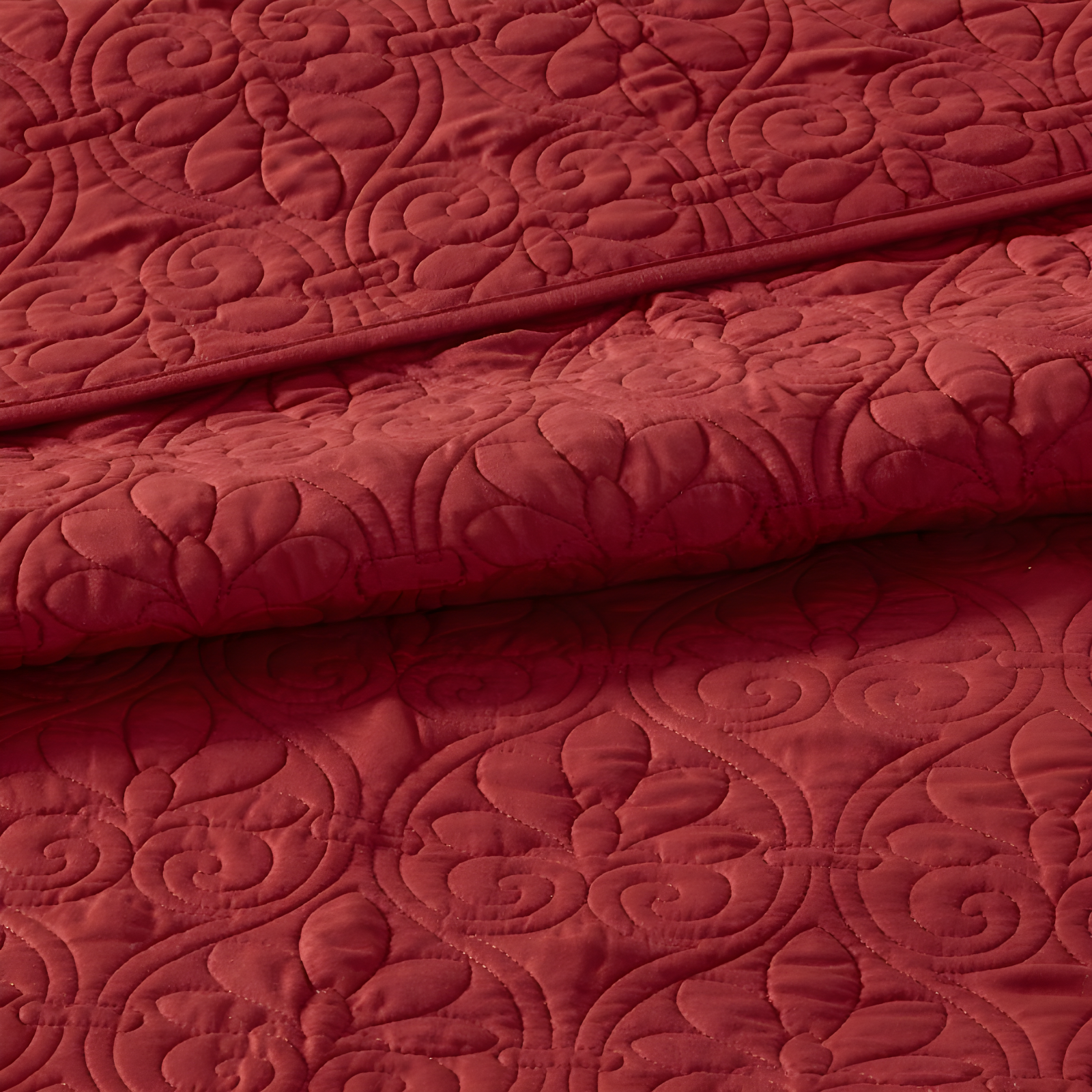 Madison Park 3pc Queen Vancouver Reversible Bedspread Set Red: Microfiber, Lightweight, Plain Weave