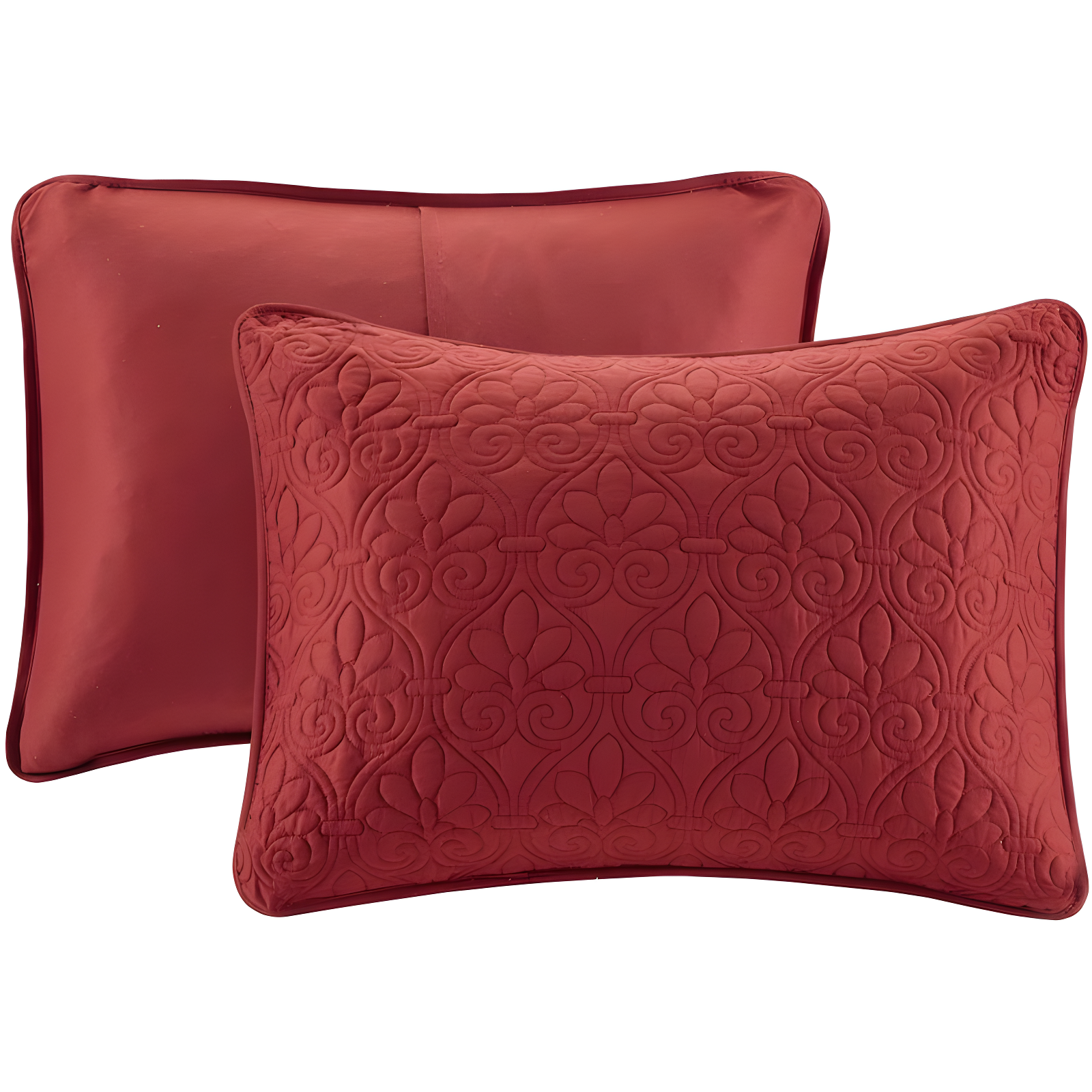 Madison Park 3pc Queen Vancouver Reversible Bedspread Set Red: Microfiber, Lightweight, Plain Weave