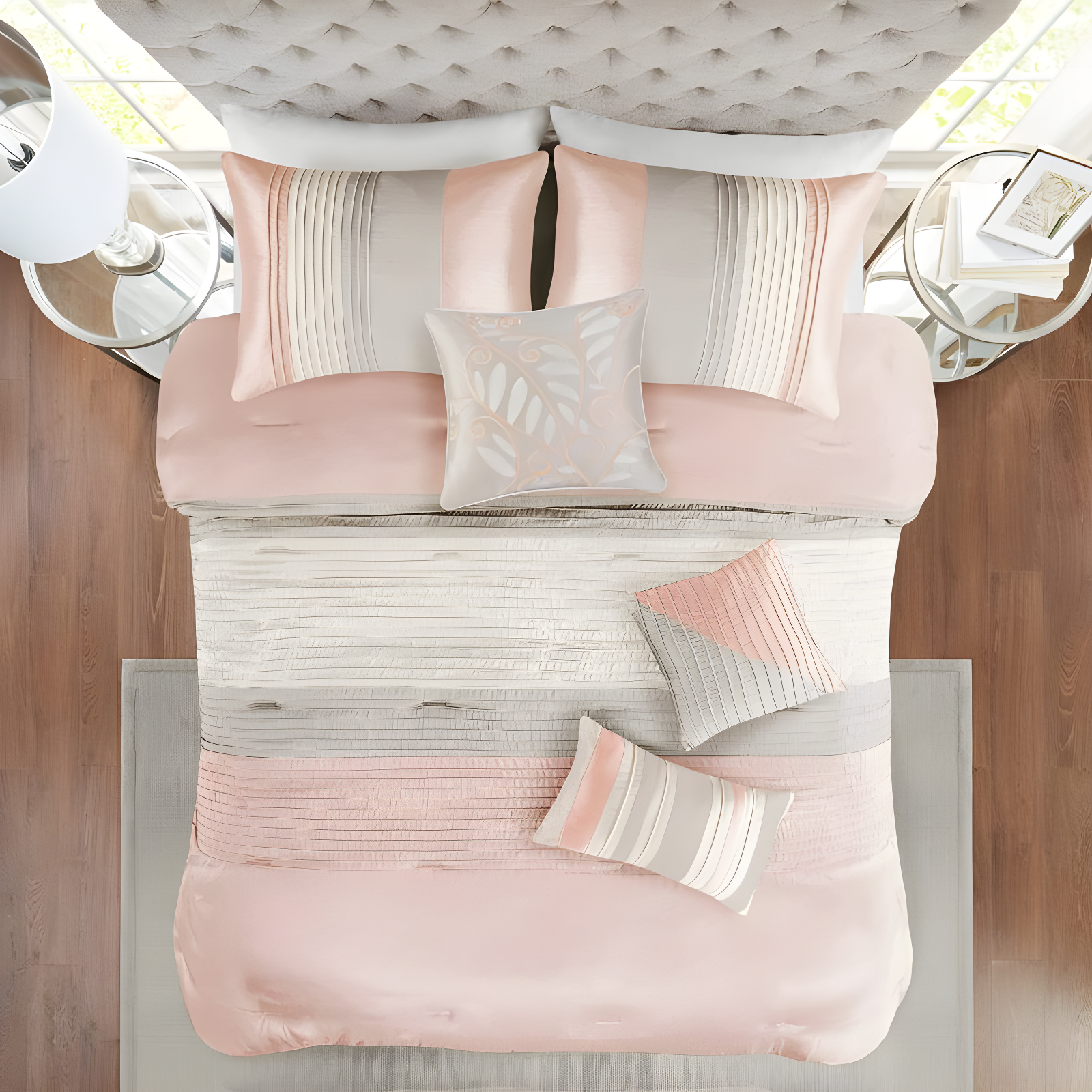 Madison Park Amherst 7 Piece Striped and Pleated Comforter Set & Reviews | Wayfair
