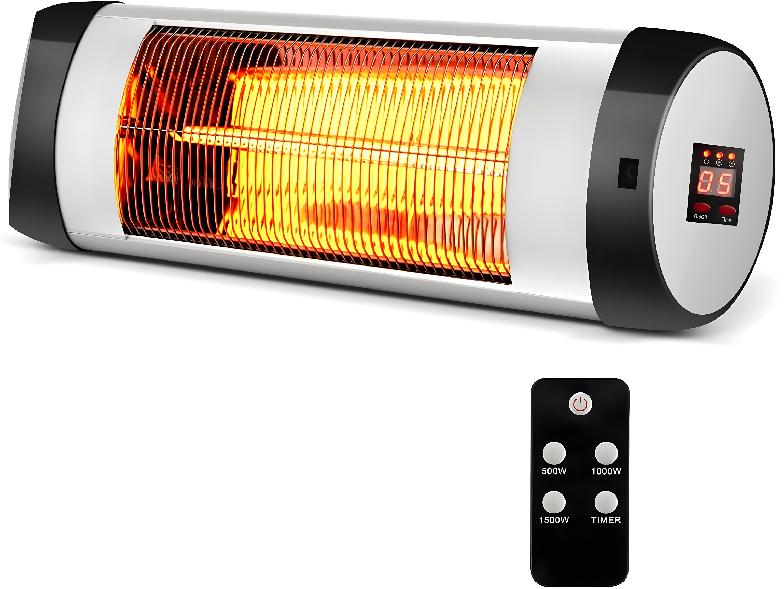 gaomon Wall-Mounted Electric Patio Heater, with 3 Heat Levels(500/1000/1500W)