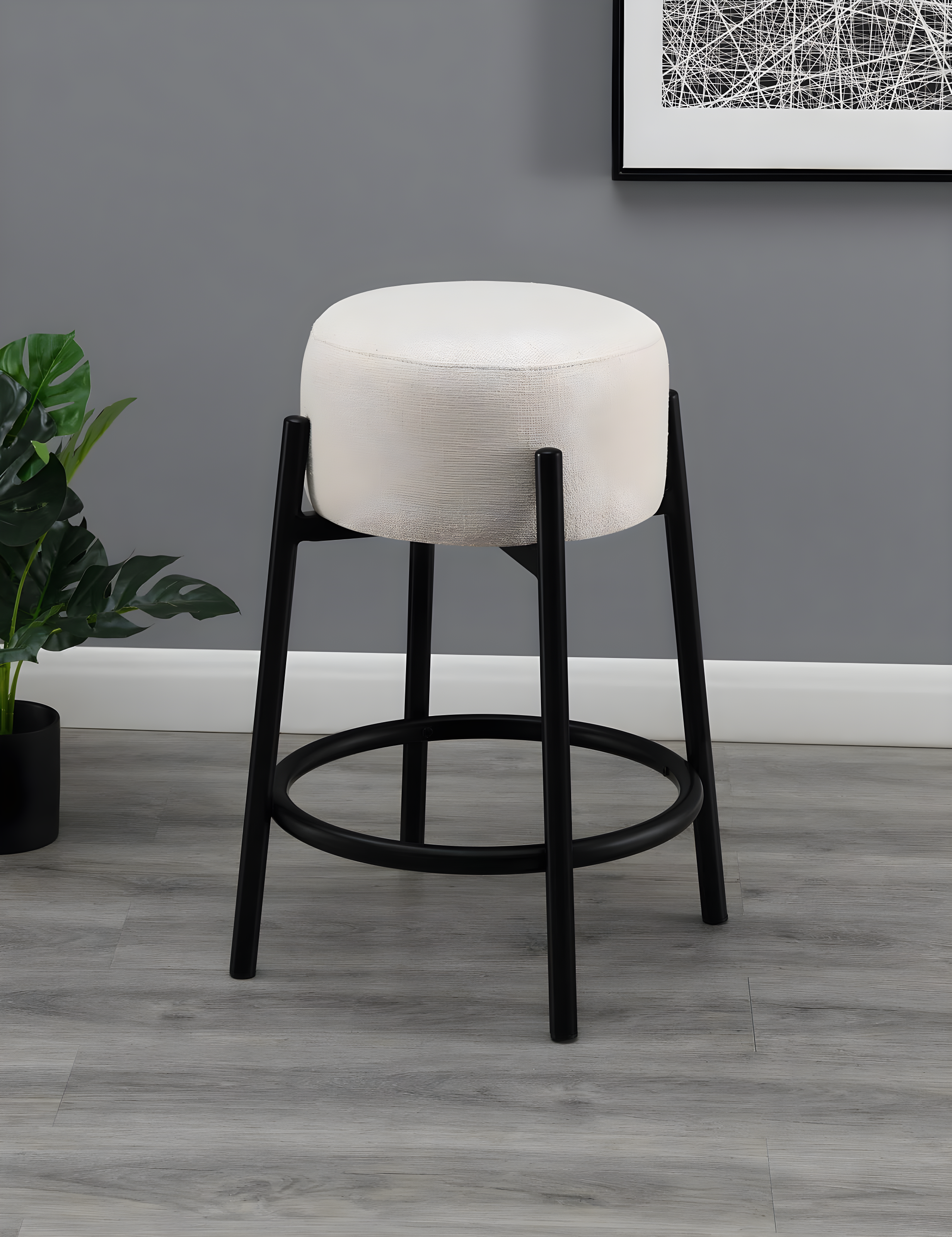 Andrew Home Studio Soto Upholstered Counter Stool with Metal Frame (Set of 2)