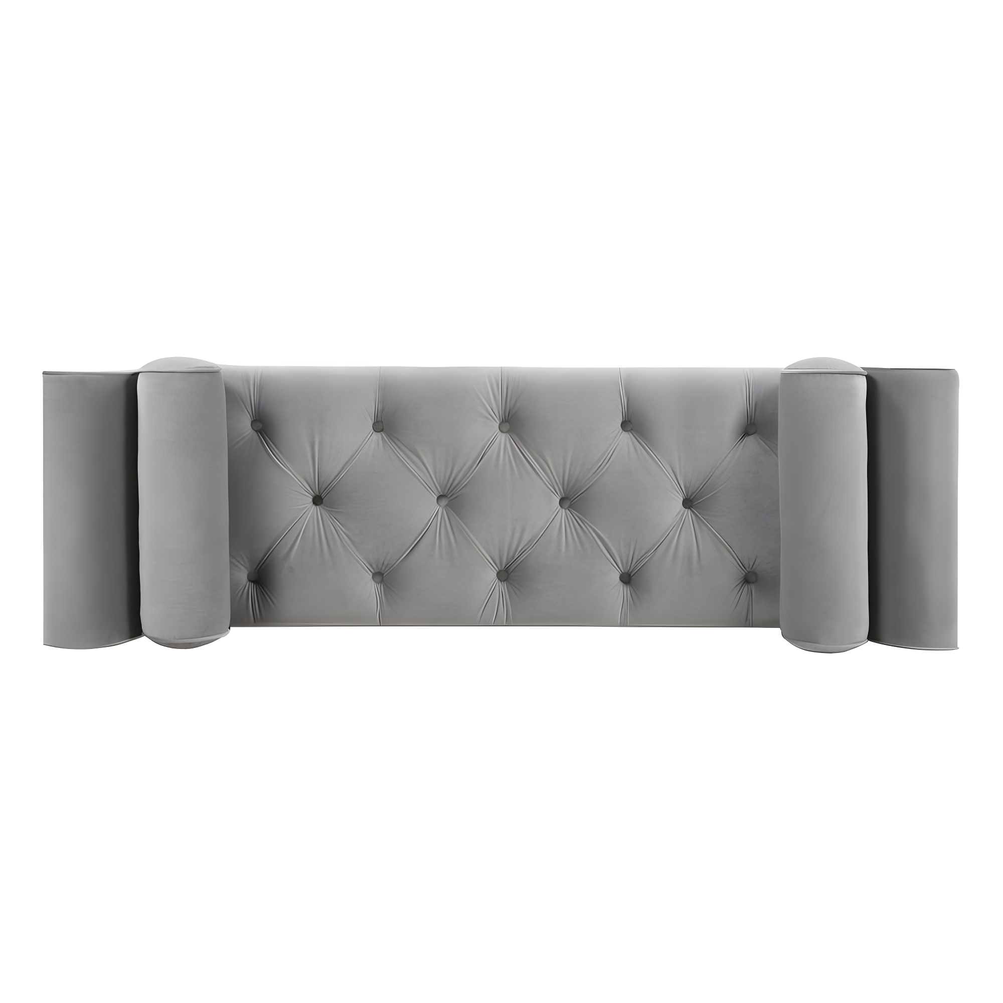 Alma Tufted Flare Arm Entryway Bench, Opal Grey