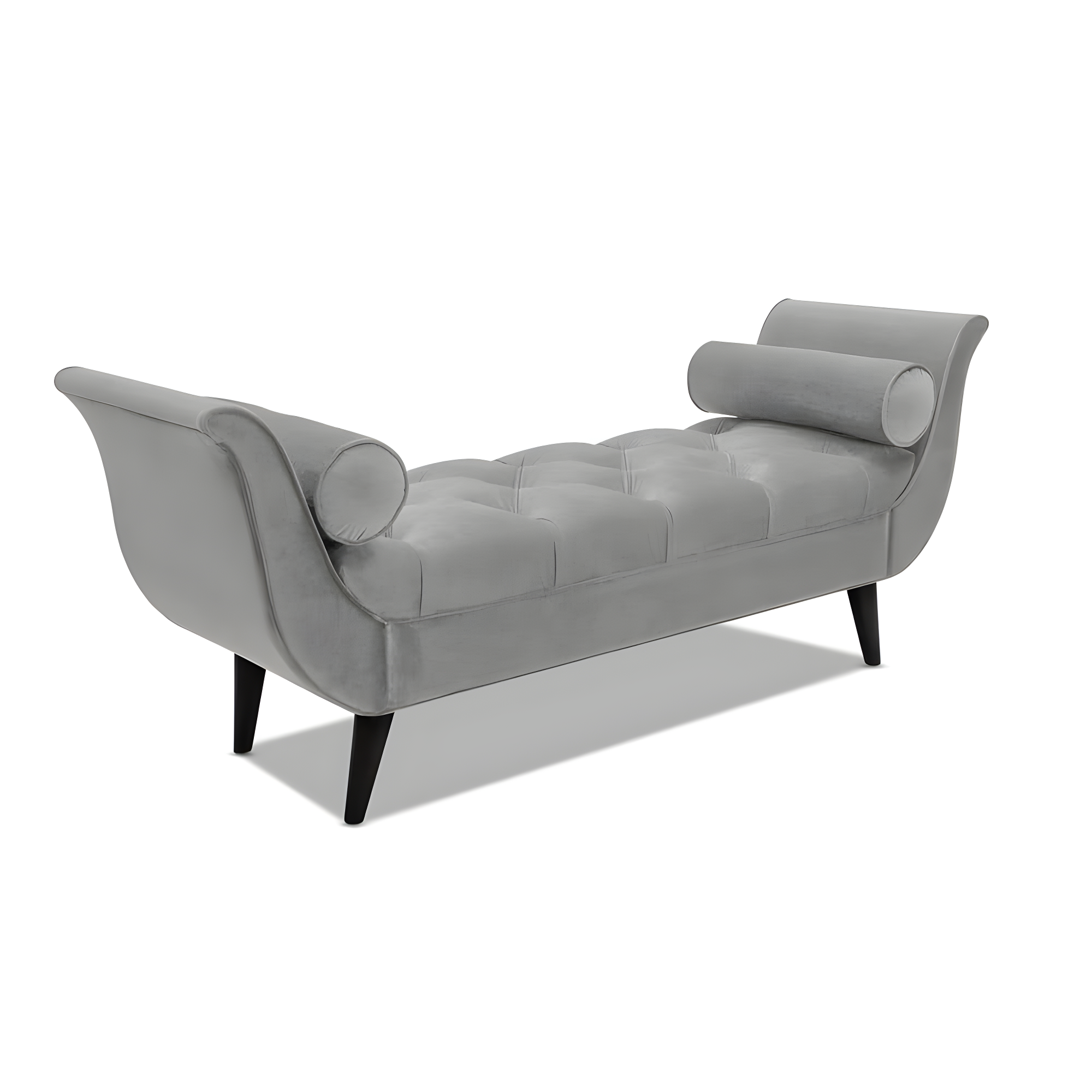 Alma Tufted Flare Arm Entryway Bench, Opal Grey