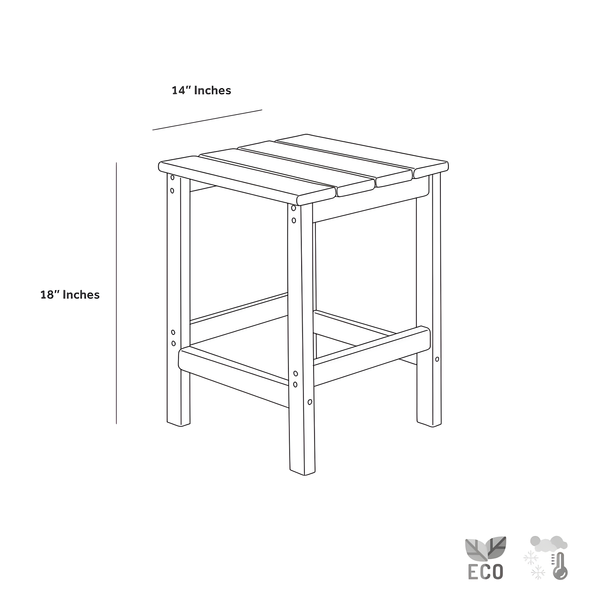 Westin Outdoor Patio Plastic Side Accent Table, Black
