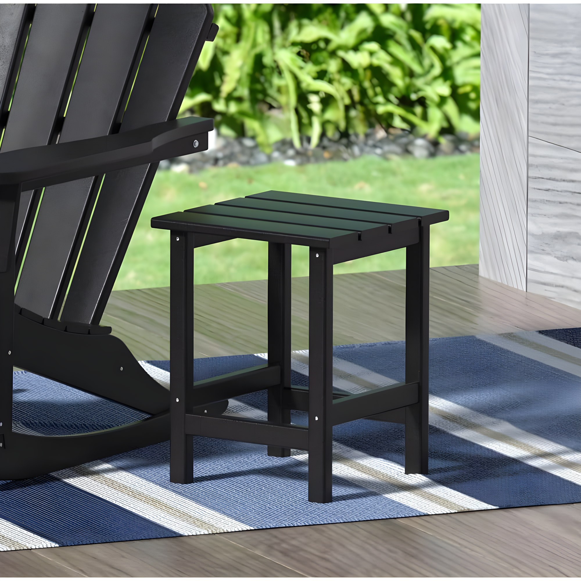 Westin Outdoor Patio Plastic Side Accent Table, Black