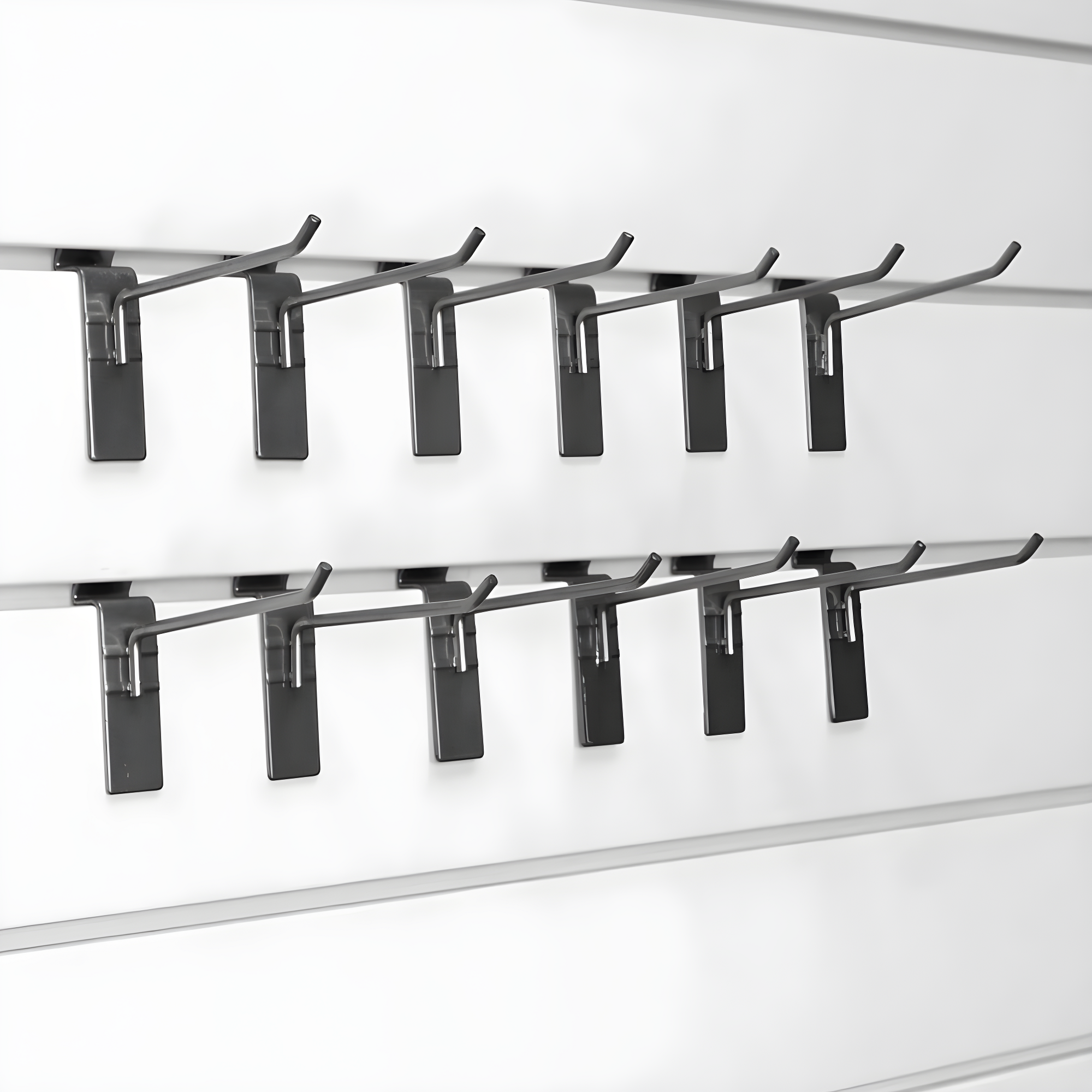 Proslat 13002 4-Inch Steel Hooks Designed for Proslat PVC Slatwall, Pack of 12, Silver