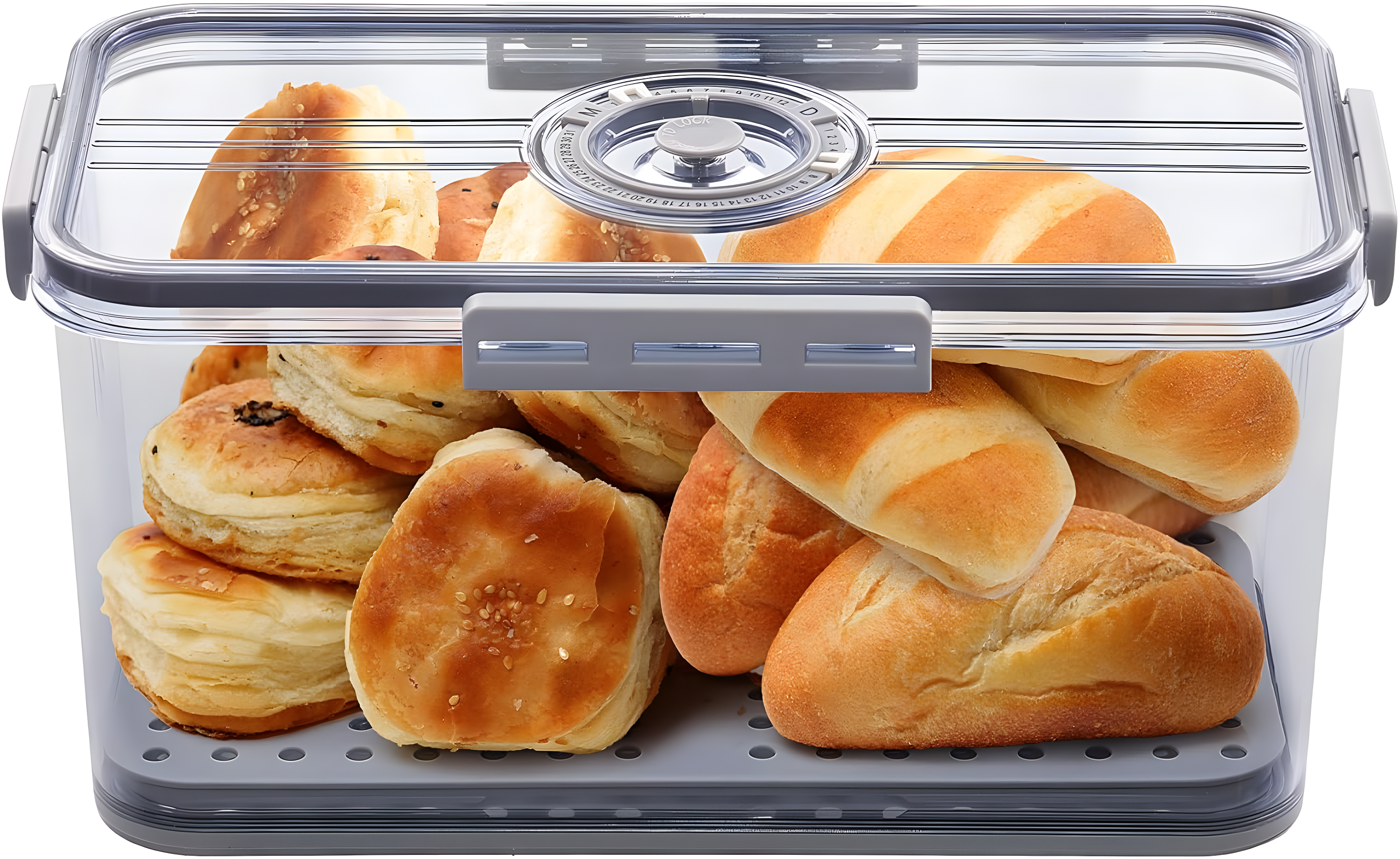 Rebrilliant Bread Box Bread Boxes for Kitchen Counter Airtight, Time Recording Bread Storage