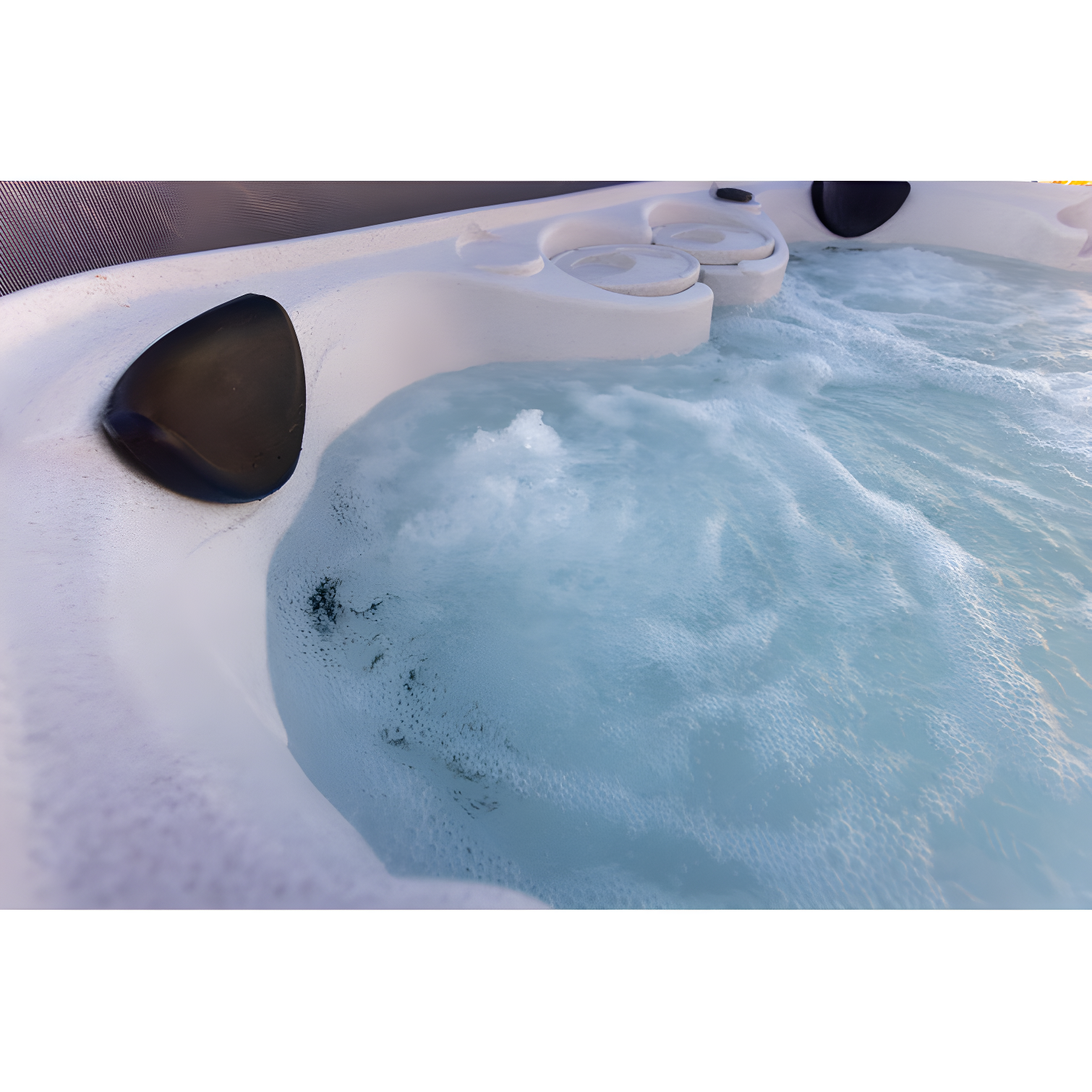 AquaRest DayDream 3500 Ensemble 7-Person 35-Jet Plug & Play Hot Tub with Ozonator, LED Waterfall, Stainless Steel Heater, Step, Cover Lifter and Ice Bucket