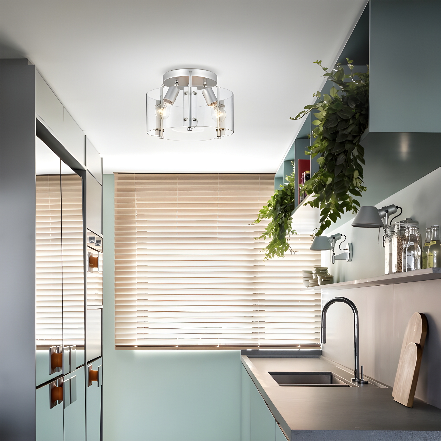 Glass Semi Flush Mount