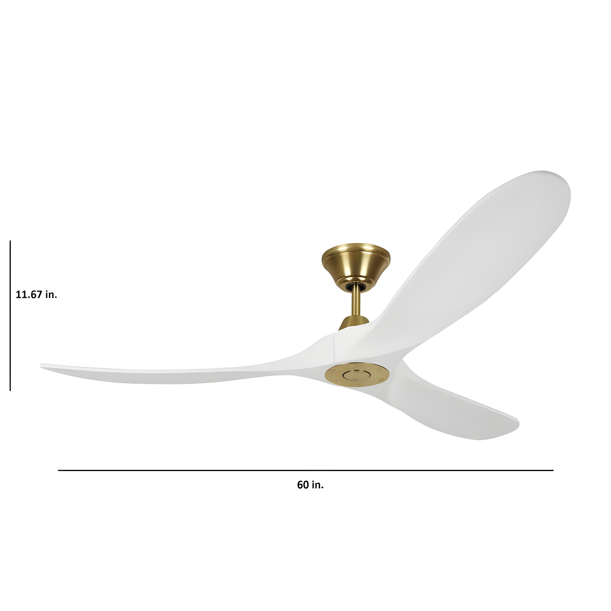 Monte Carlo 3MAVR60RZWBBS 60" Maverick - Matte White With Burnished Brass