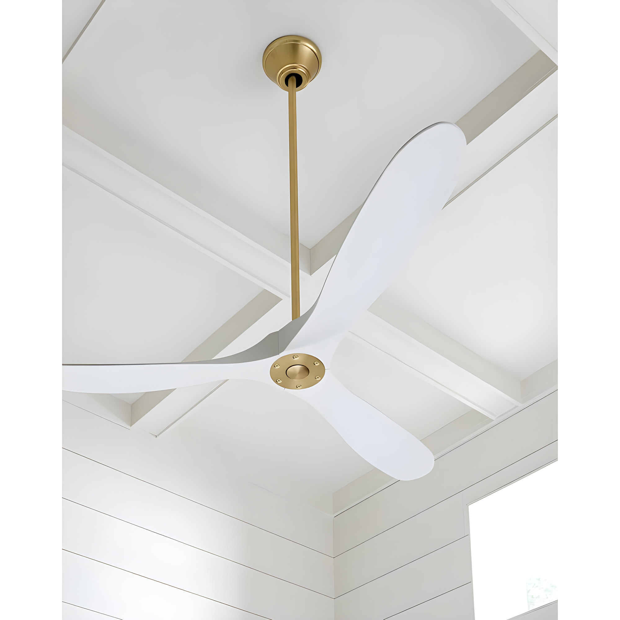 Monte Carlo 3MAVR60RZWBBS 60" Maverick - Matte White With Burnished Brass