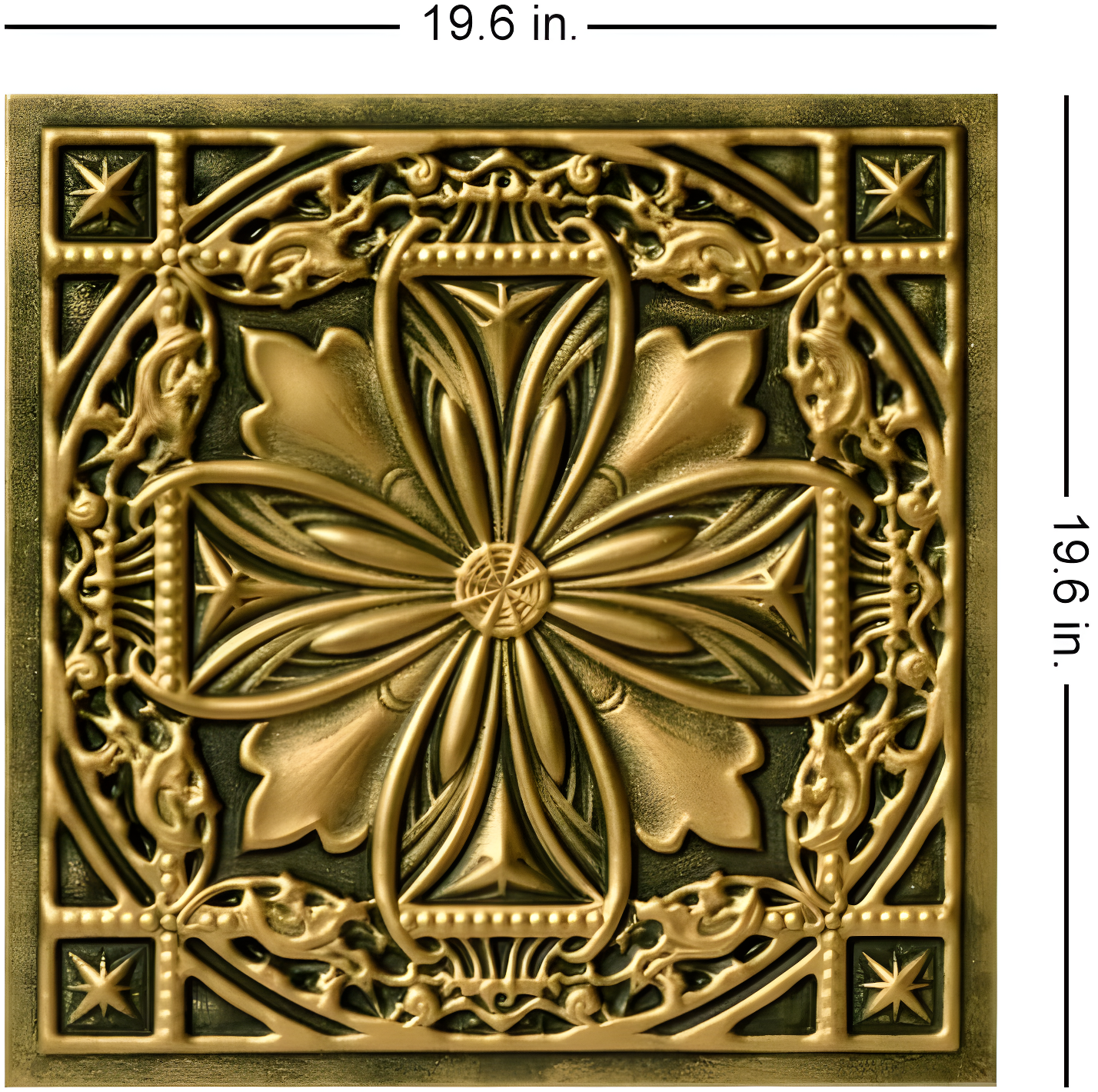 Lucas's Shield 19.63'' L x 19.63'' W Textured Polystyrene Glue Up Ceiling Tile (Set of 96)