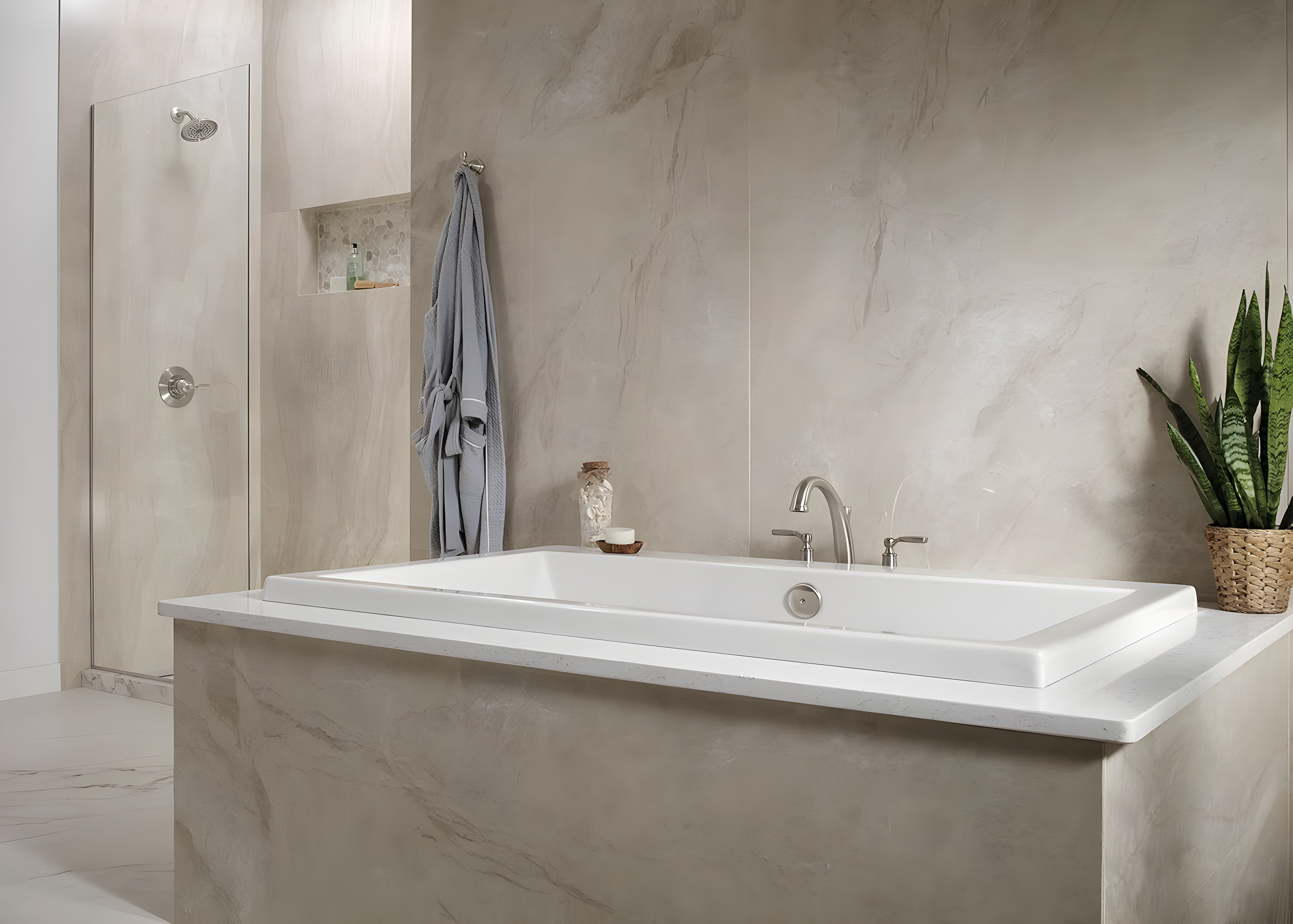 Double Handle Deck Mounted Roman Tub Faucet Trim