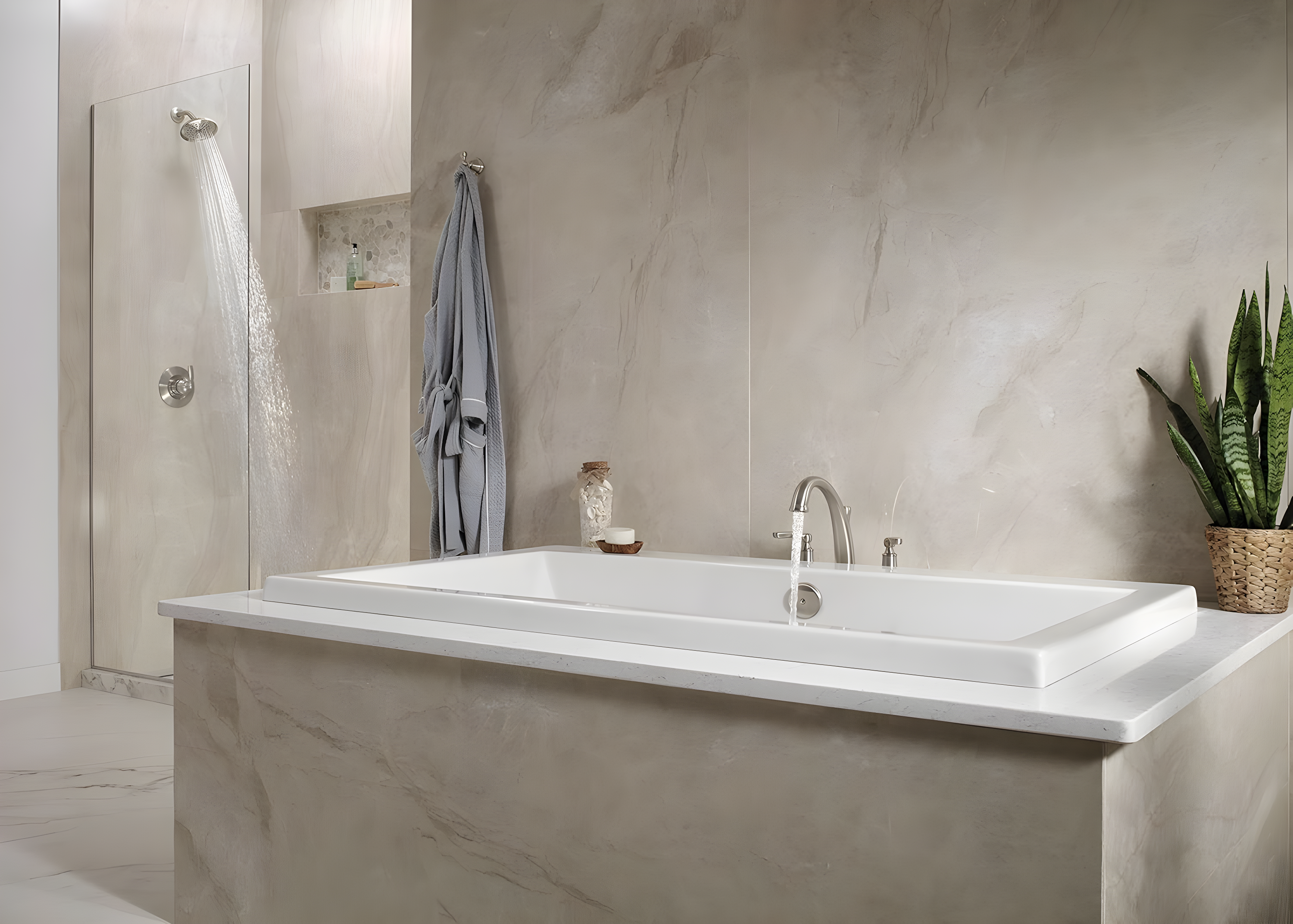 Double Handle Deck Mounted Roman Tub Faucet Trim