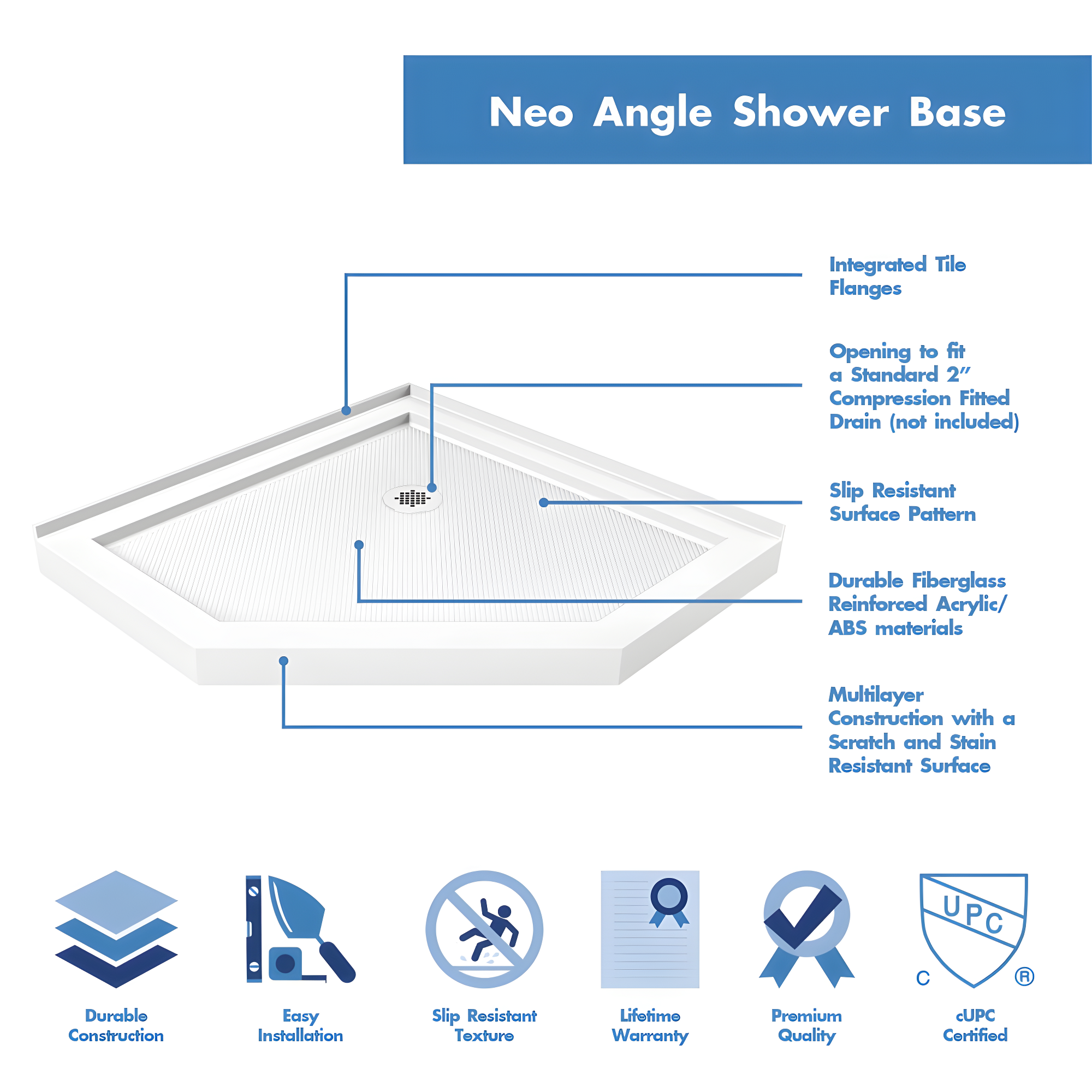 DreamLine Prism 40" x 74.75" Neo-Angle Pivot Shower Enclosure