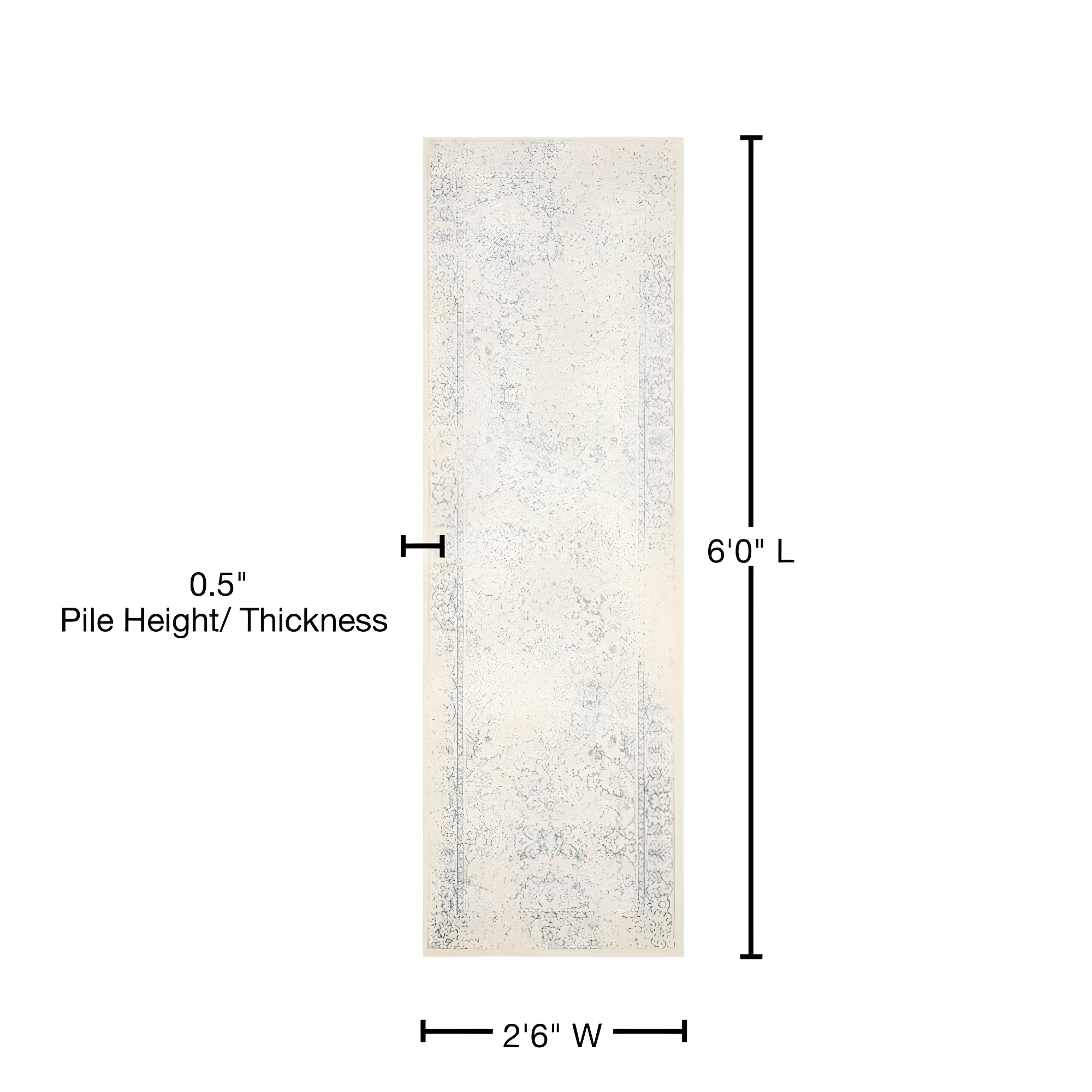 Adirondack ADR109 Machine Made Indoor Runner - Ivory/Slate - 2'-6"x6' - Safavieh