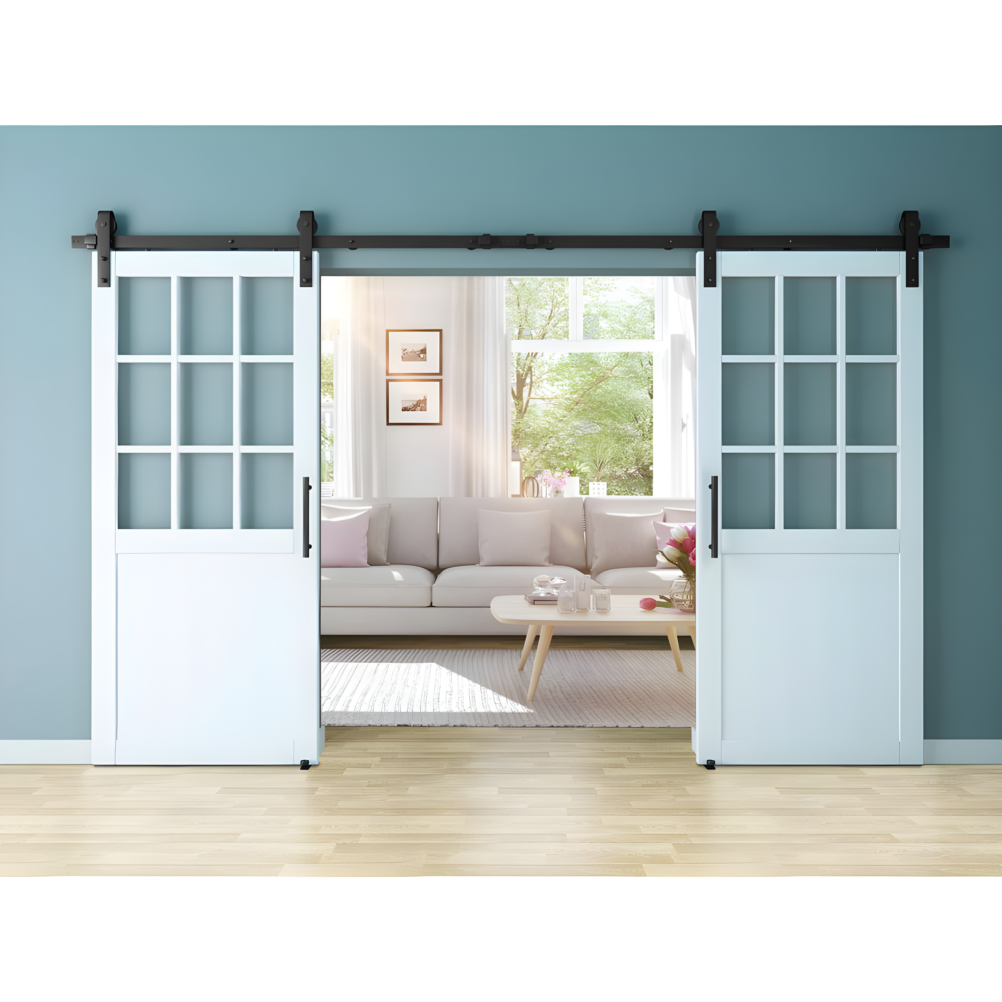 National Hardware 72" Designer Interior Barn Door Kit with Soft Close