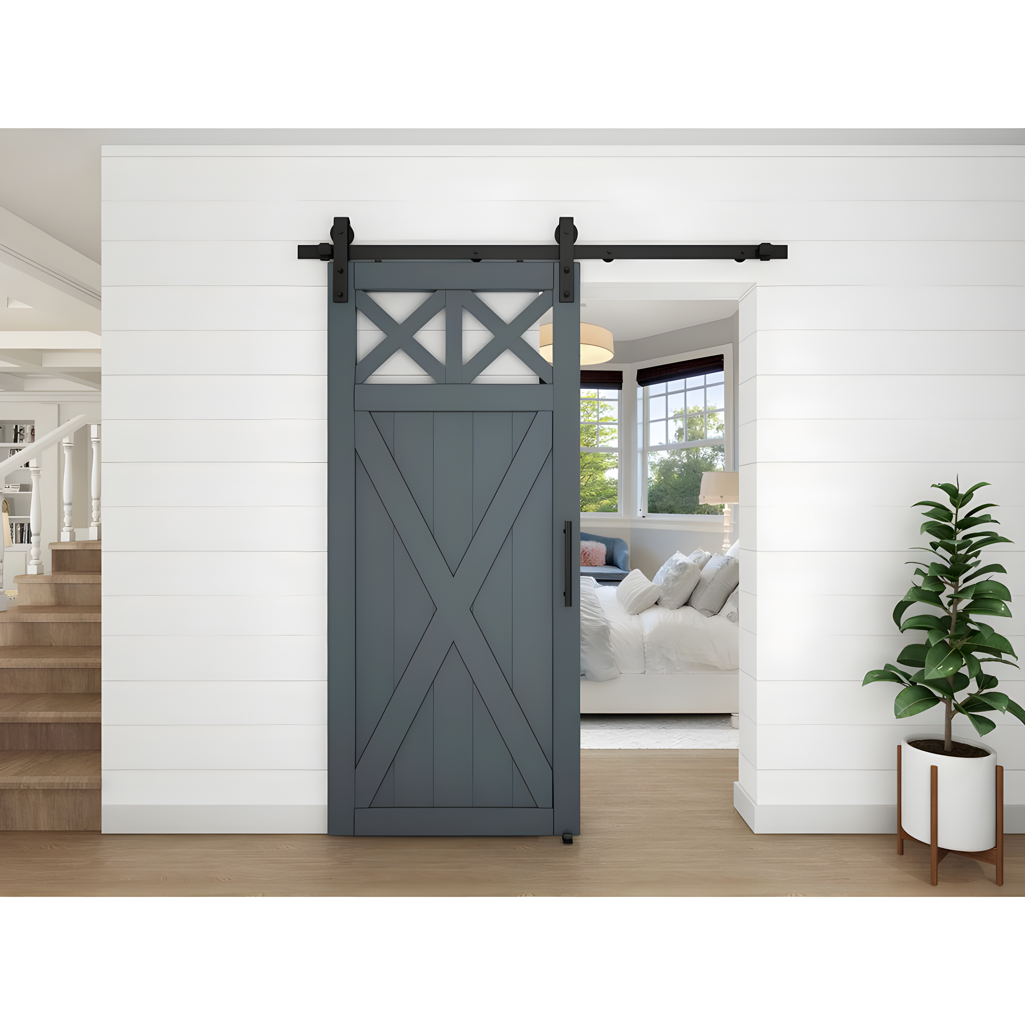 National Hardware 72" Designer Interior Barn Door Kit with Soft Close