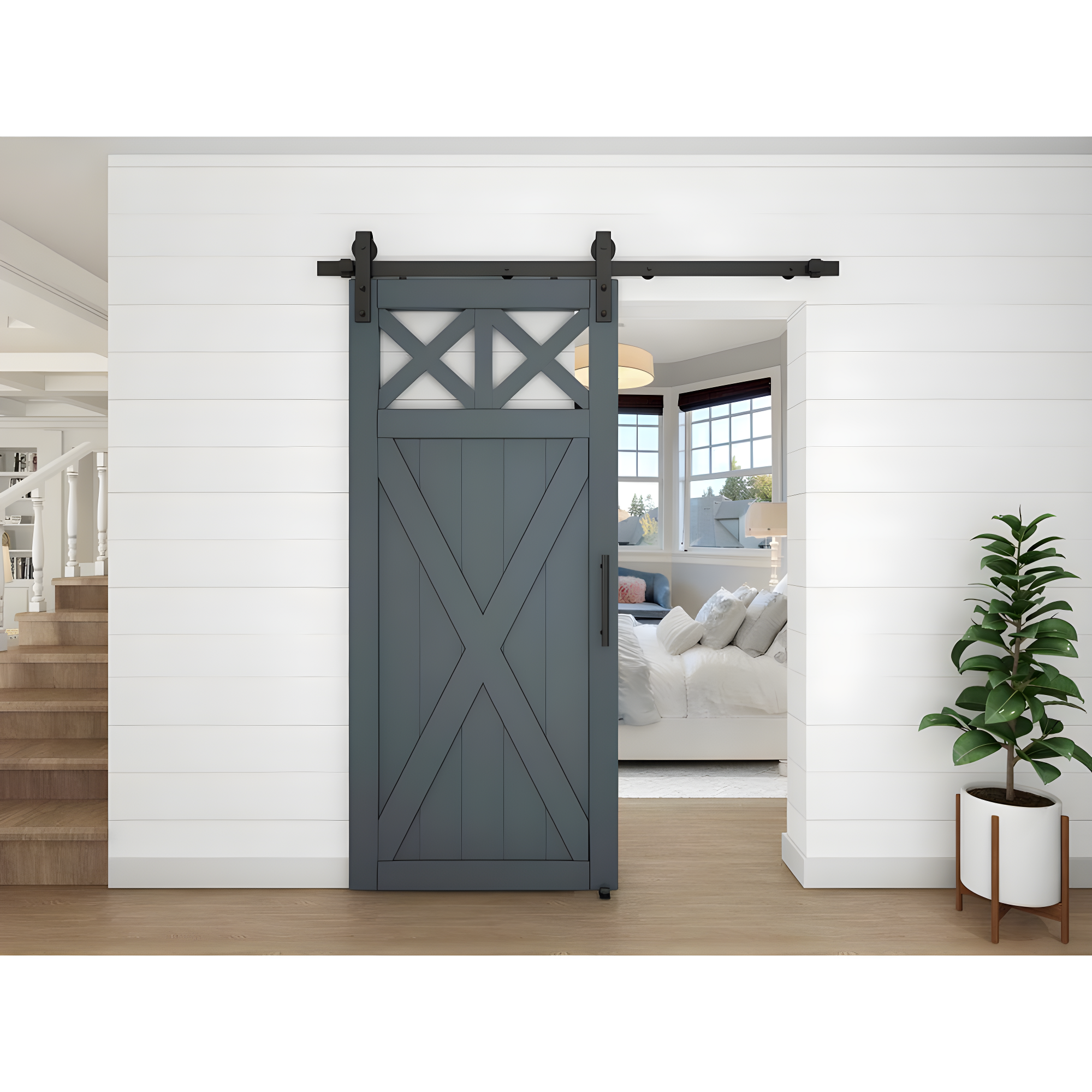 National Hardware 72" Designer Interior Barn Door Kit with Soft Close