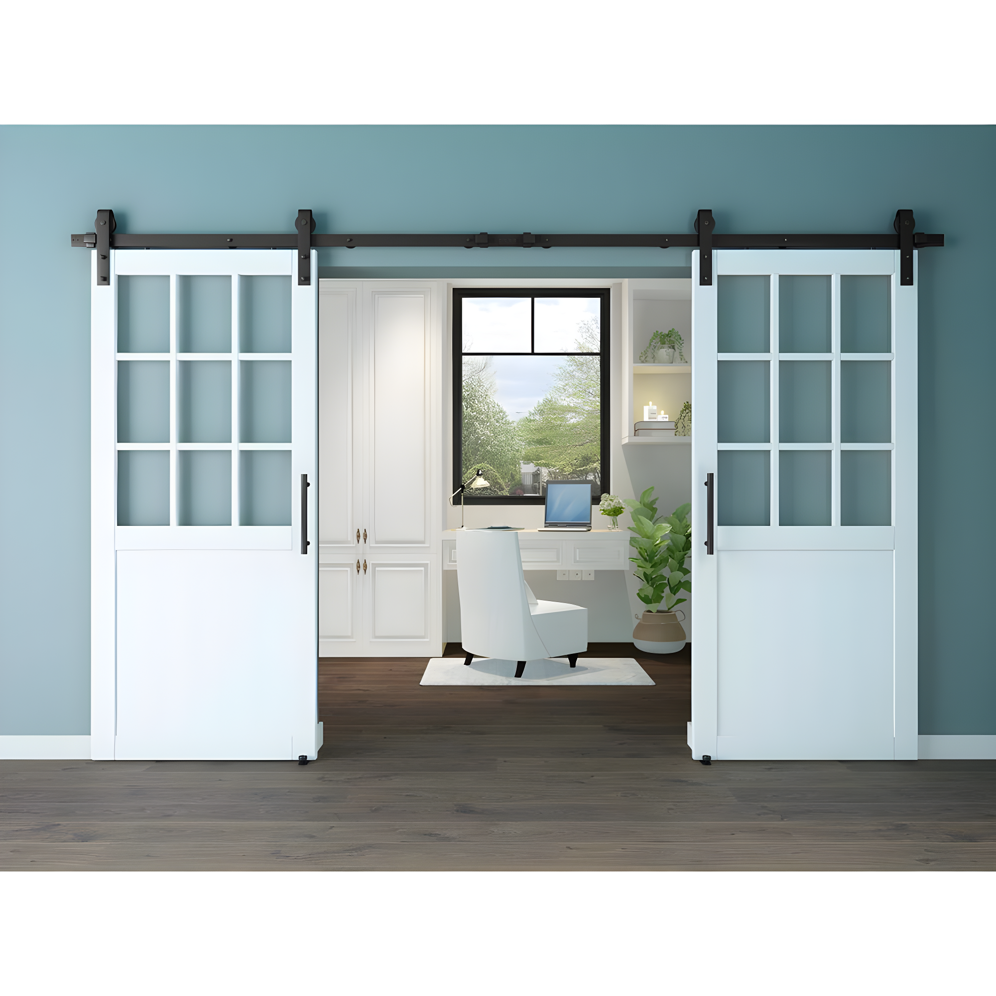 National Hardware 72" Designer Interior Barn Door Kit with Soft Close