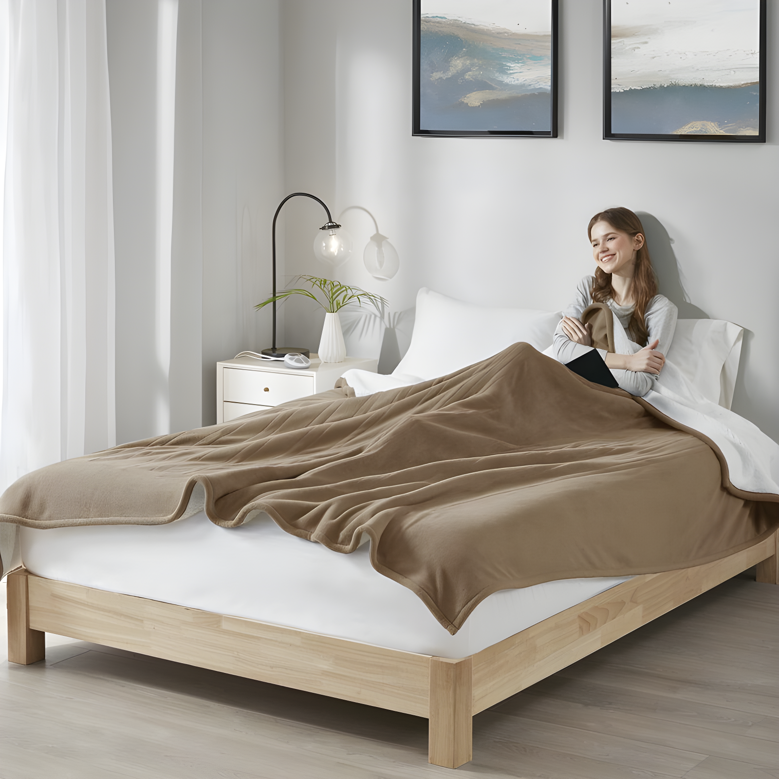 Serta Fleece to Sherpa Heated Blanket