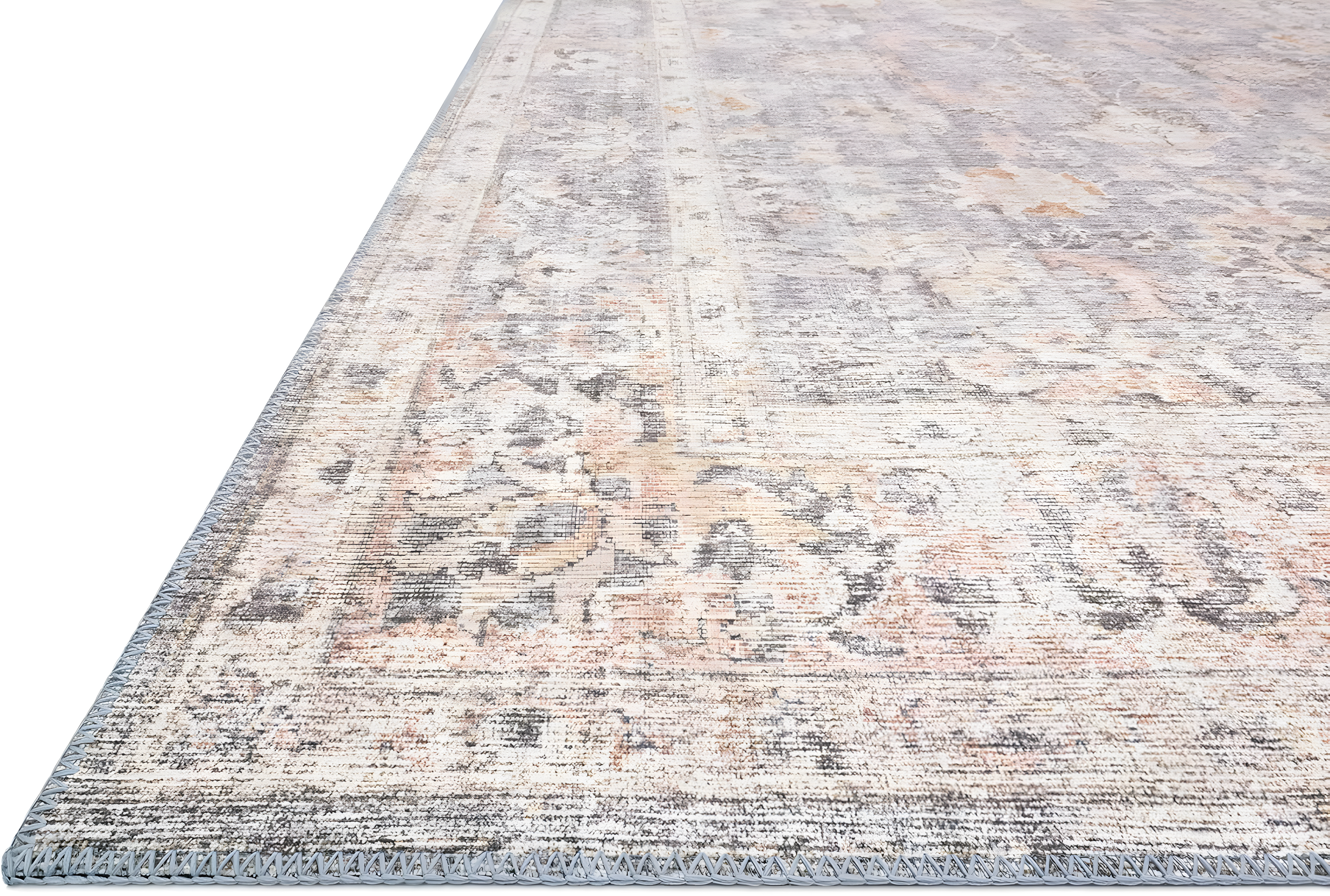 Roze Rug - Grey and Apricot / 5' x 7'6"