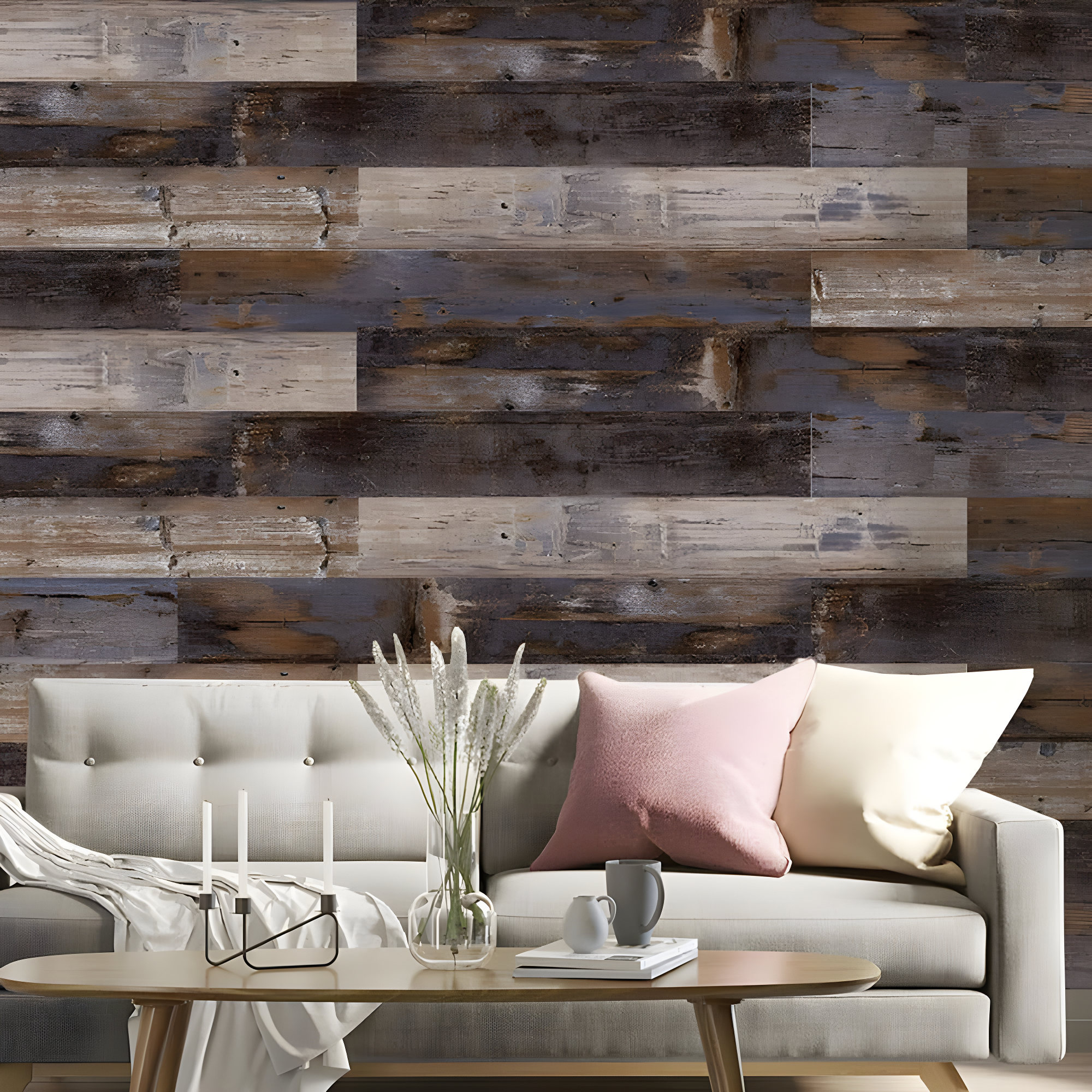 DecoProducts Colors Glue Down Floor and Wall DIY Multi-Tonal Style 6" x 36" x 2mm Luxury Vinyl Plank