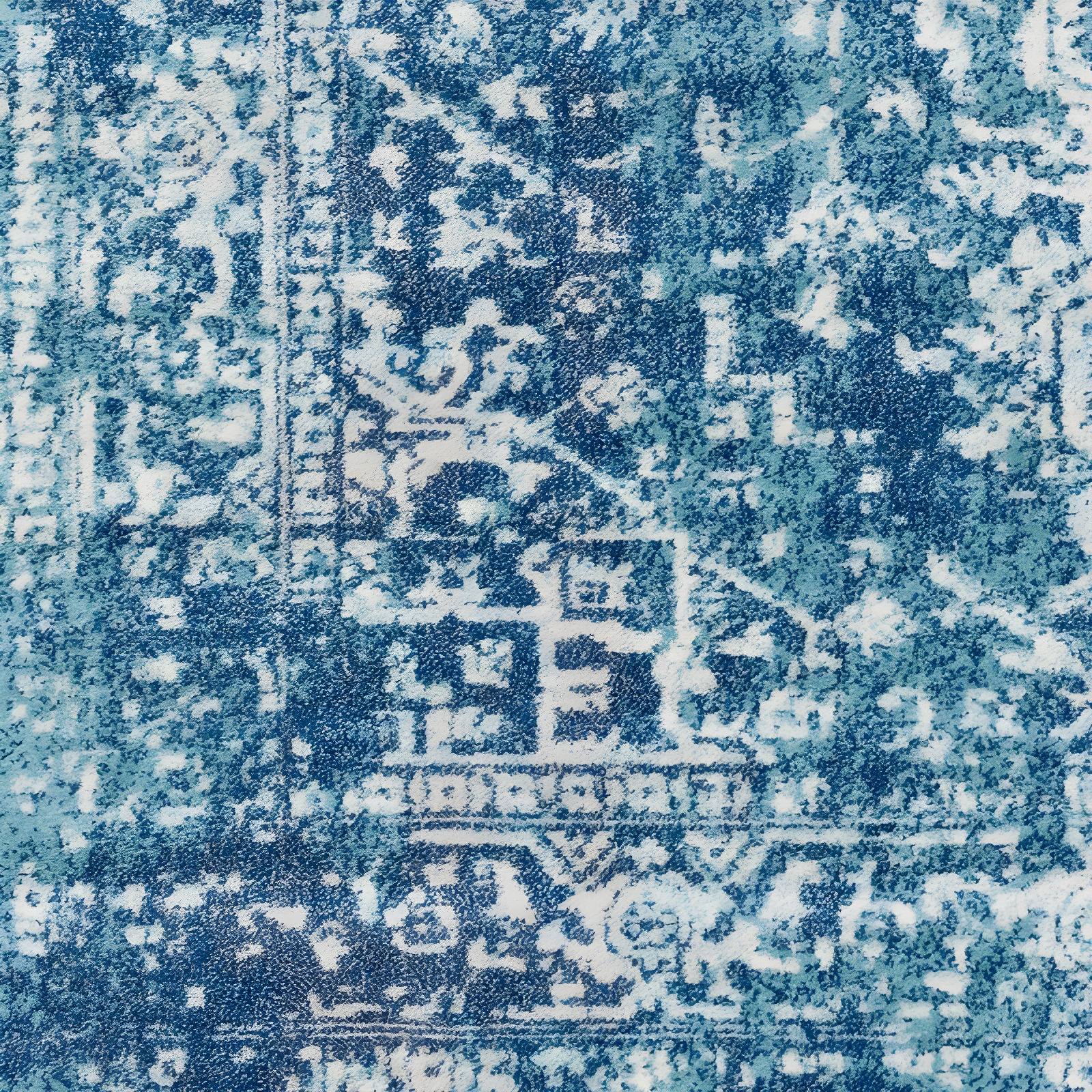 Livabliss 5'3"x7'3" Worsham Traditional Rug Teal: Medium Pile, Fade & Stain-Resistant, Indoor Use