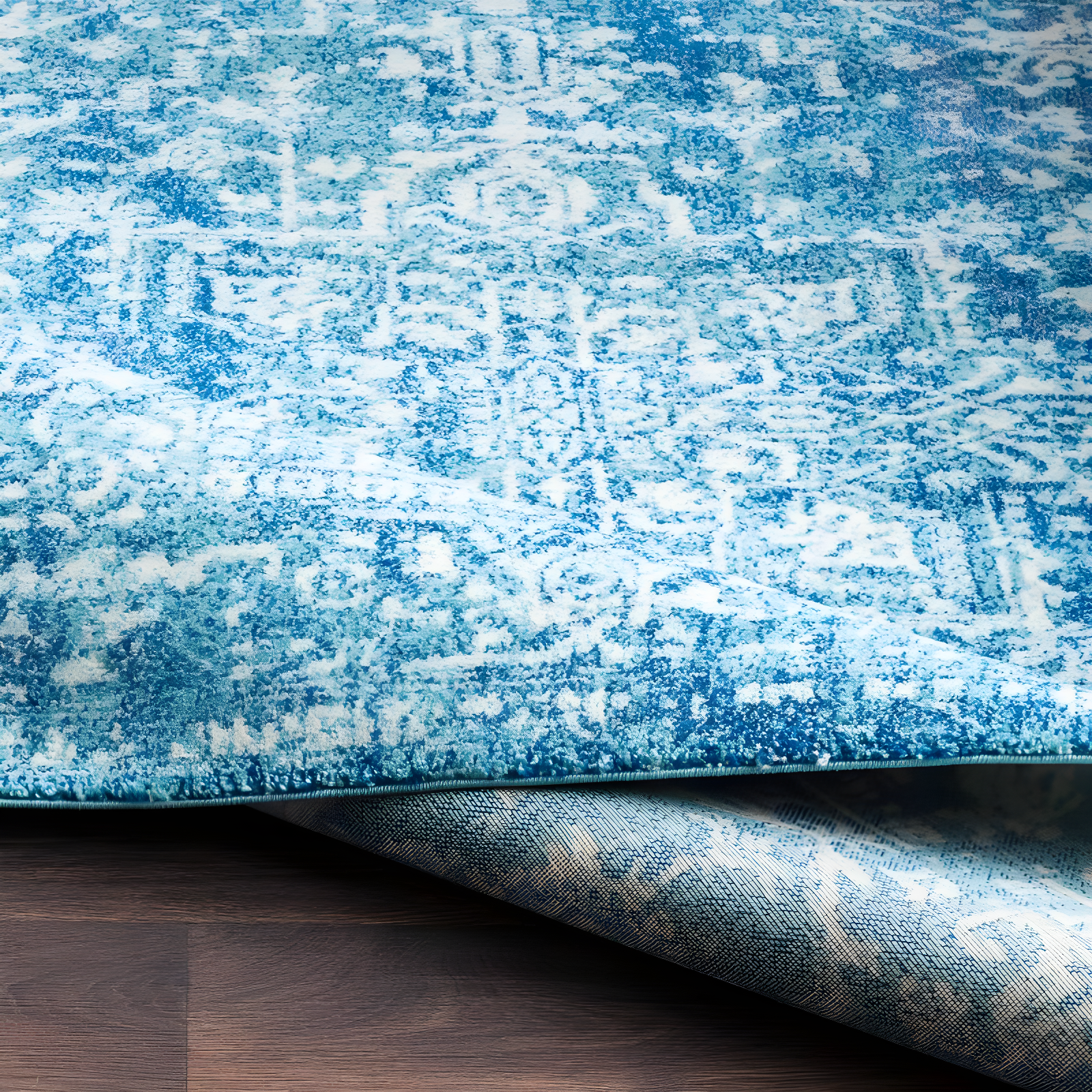 Livabliss 5'3"x7'3" Worsham Traditional Rug Teal: Medium Pile, Fade & Stain-Resistant, Indoor Use