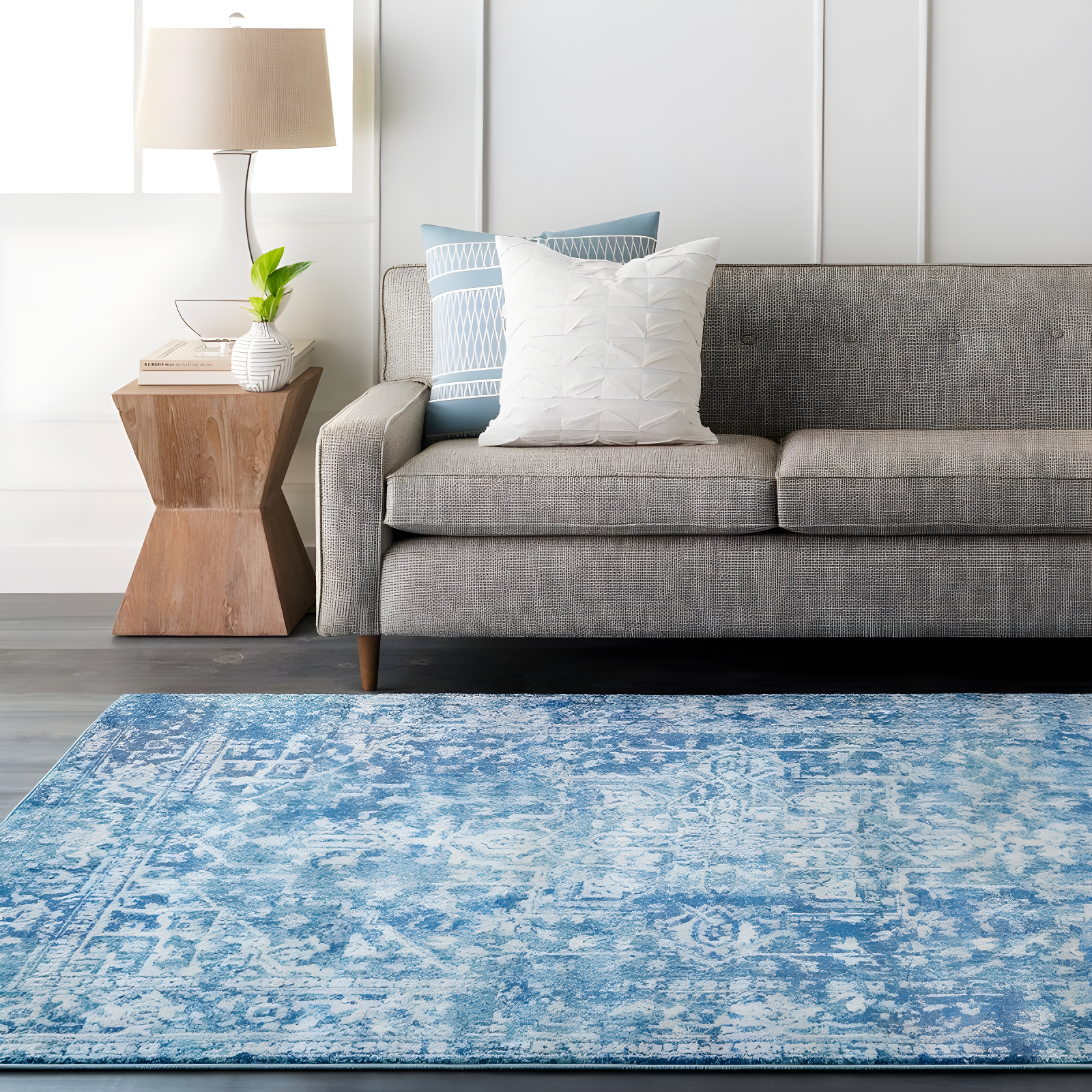 Livabliss 5'3"x7'3" Worsham Traditional Rug Teal: Medium Pile, Fade & Stain-Resistant, Indoor Use