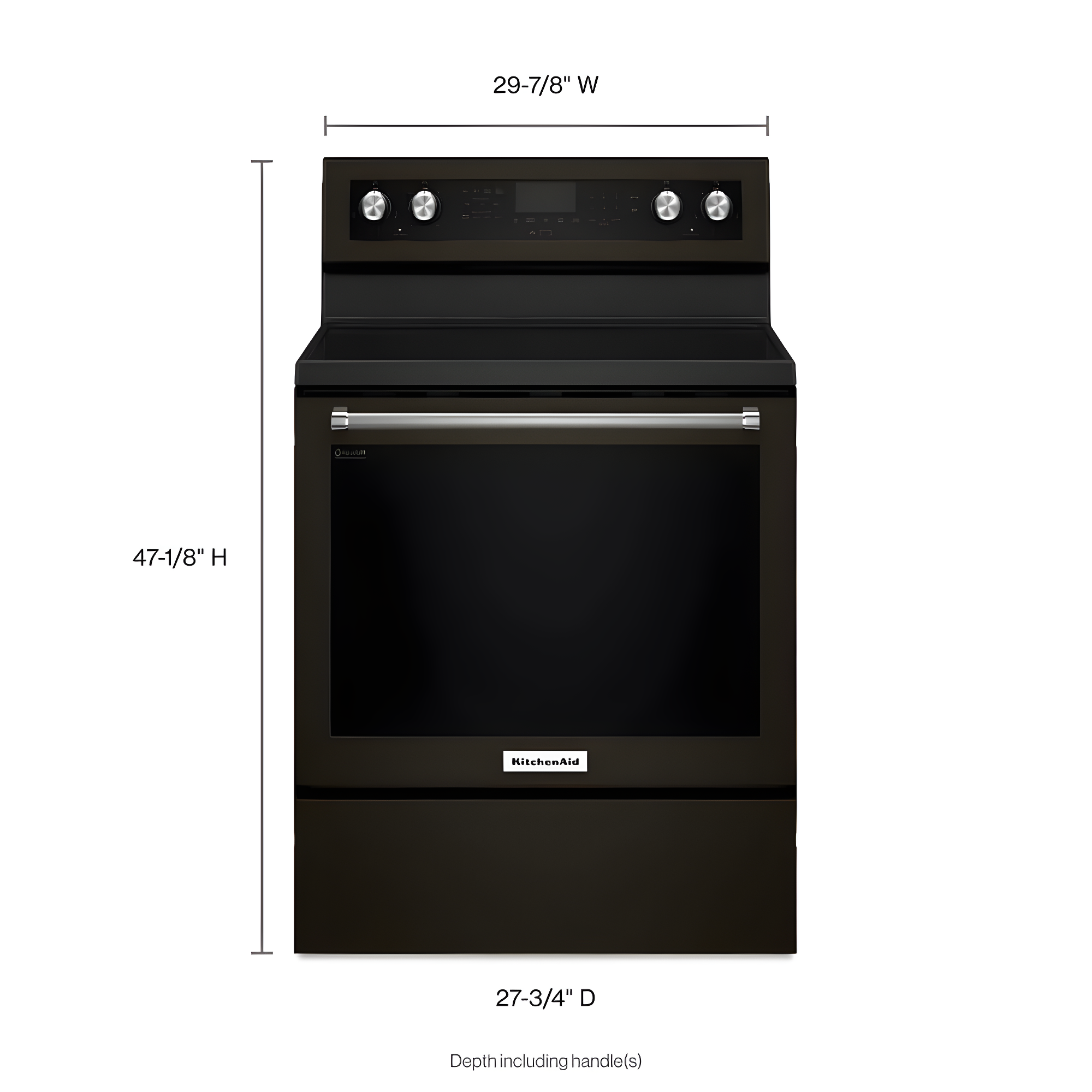 KitchenAid 30" Black Stainless Electric Convection Range with Sabbath Mode