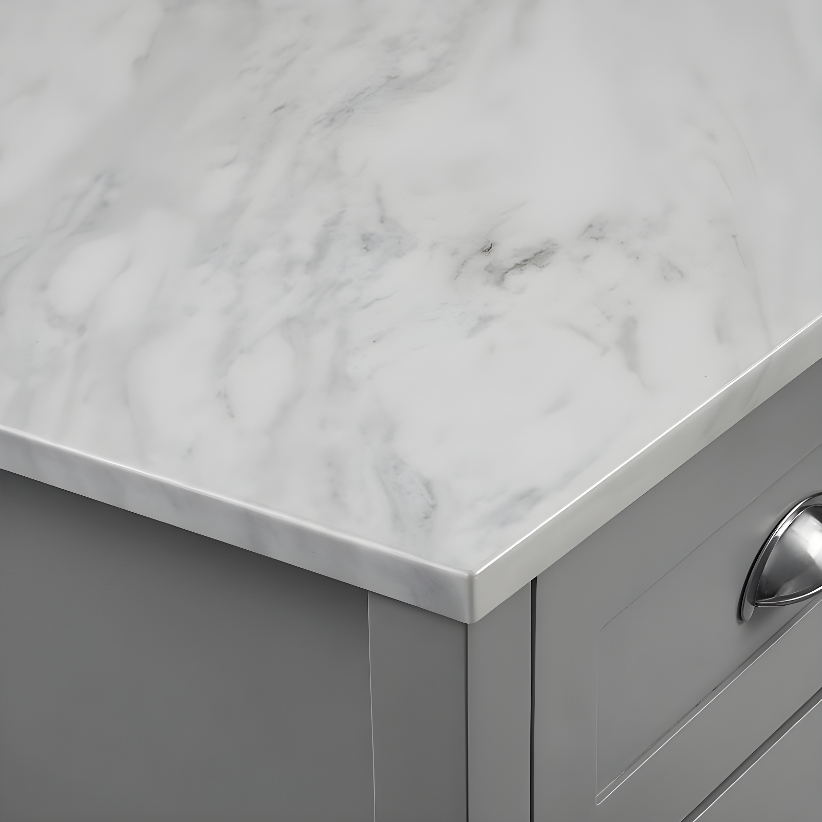 Connell Kitchen Island Cart Gray/White Marble - Crosley: Mobile Storage, 4 Drawers, Open Shelf, Locking Wheels