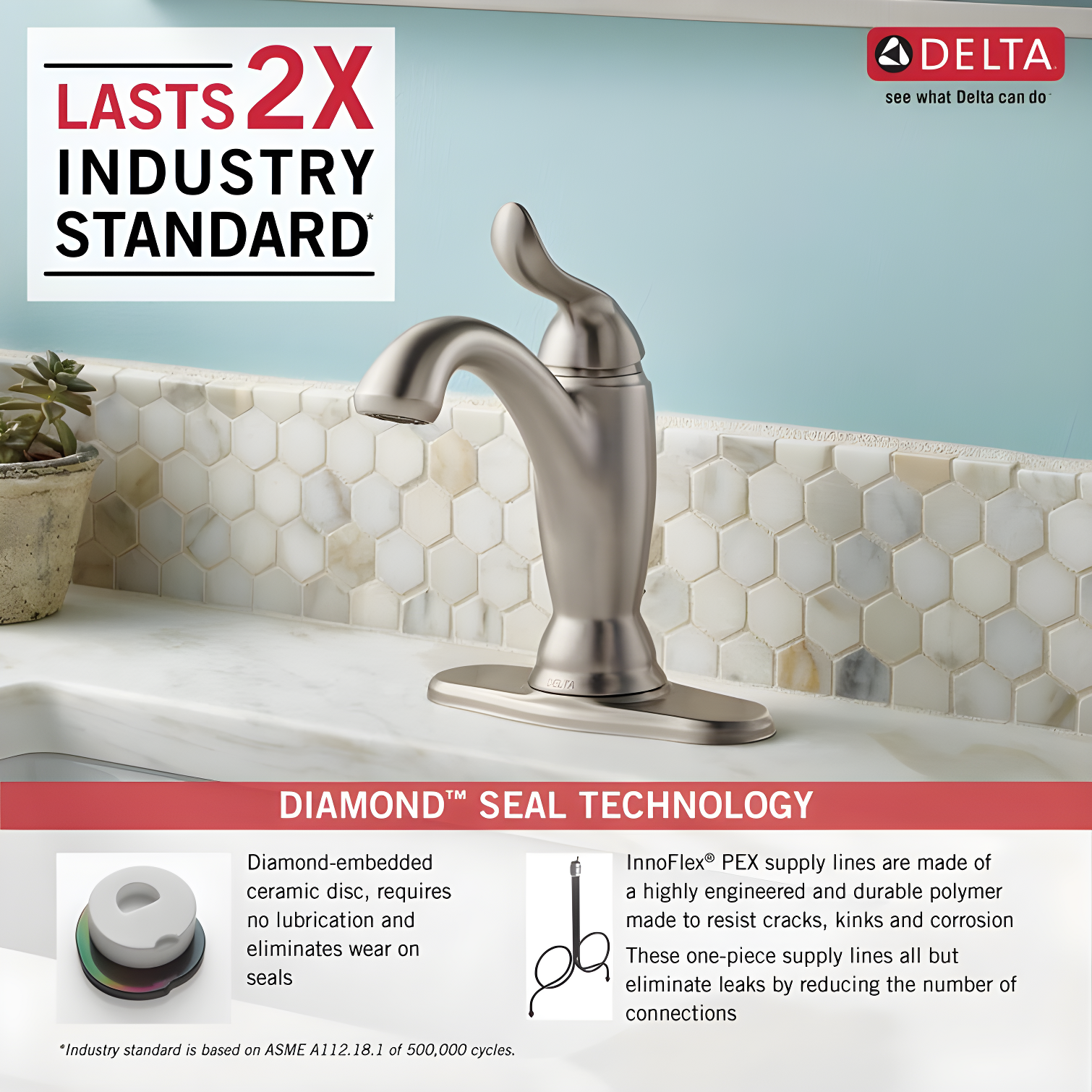 Linden™ Single Hole Bathroom Faucet with Drain Assembly and DIAMOND™ Seal Technology