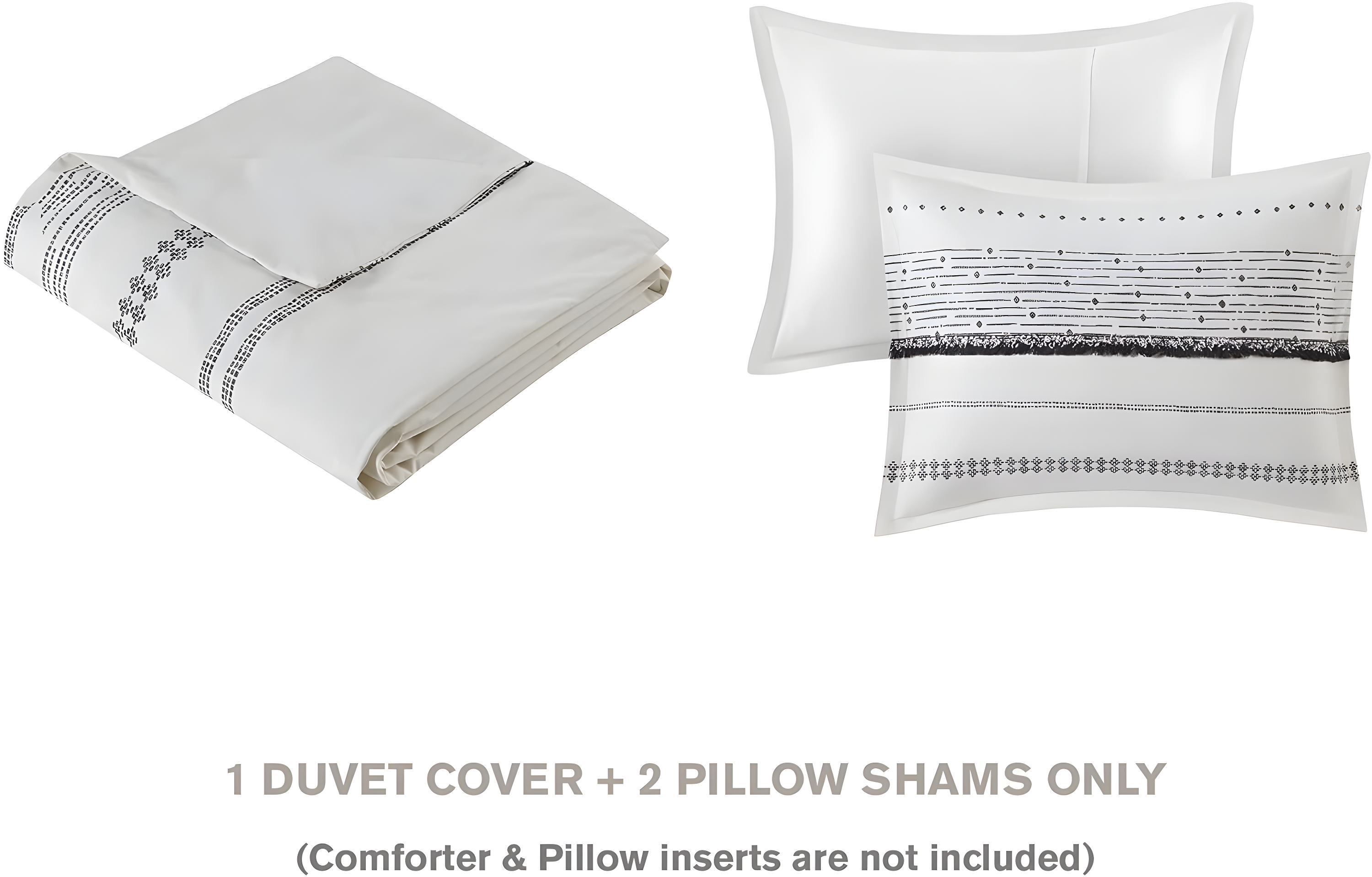 INK+IVY Nea Boho 3-Piece Striped Cotton Duvet Set