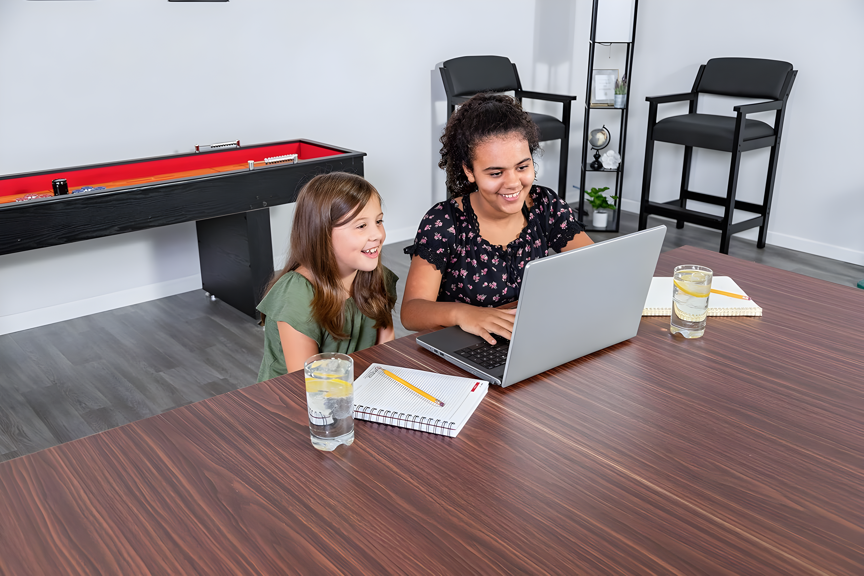 Hathaway Newport Stylish 7 Ft Multi Game Pool Table Combo with Dining Top and Ping Pong – Includes Benches for Home Storage and Accessories