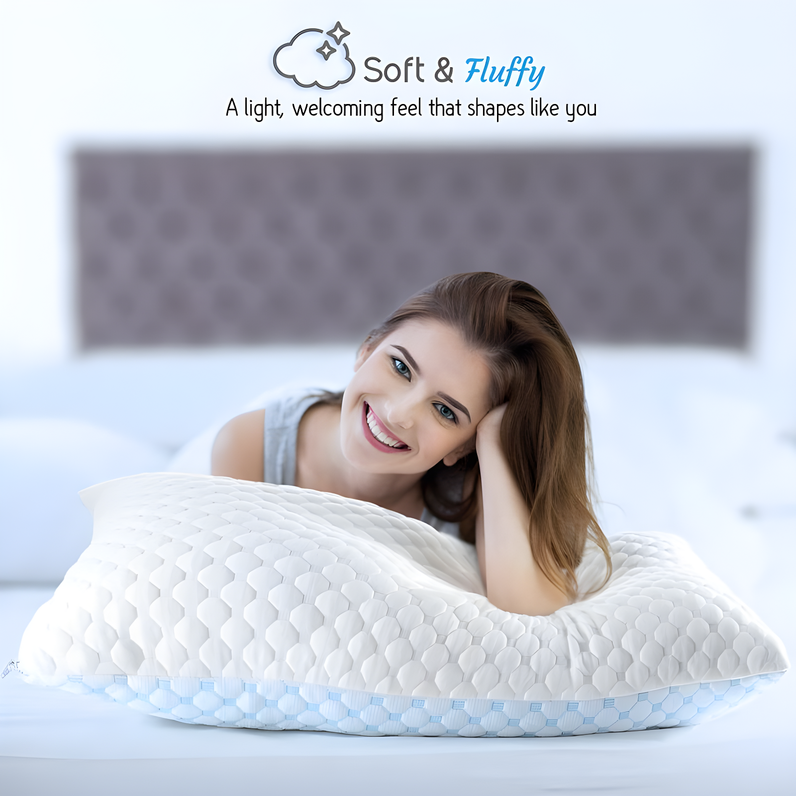 Nestl Cooling Pillow Queen Size Set of 2, Adjustable Cooling Pillows for Sleeping