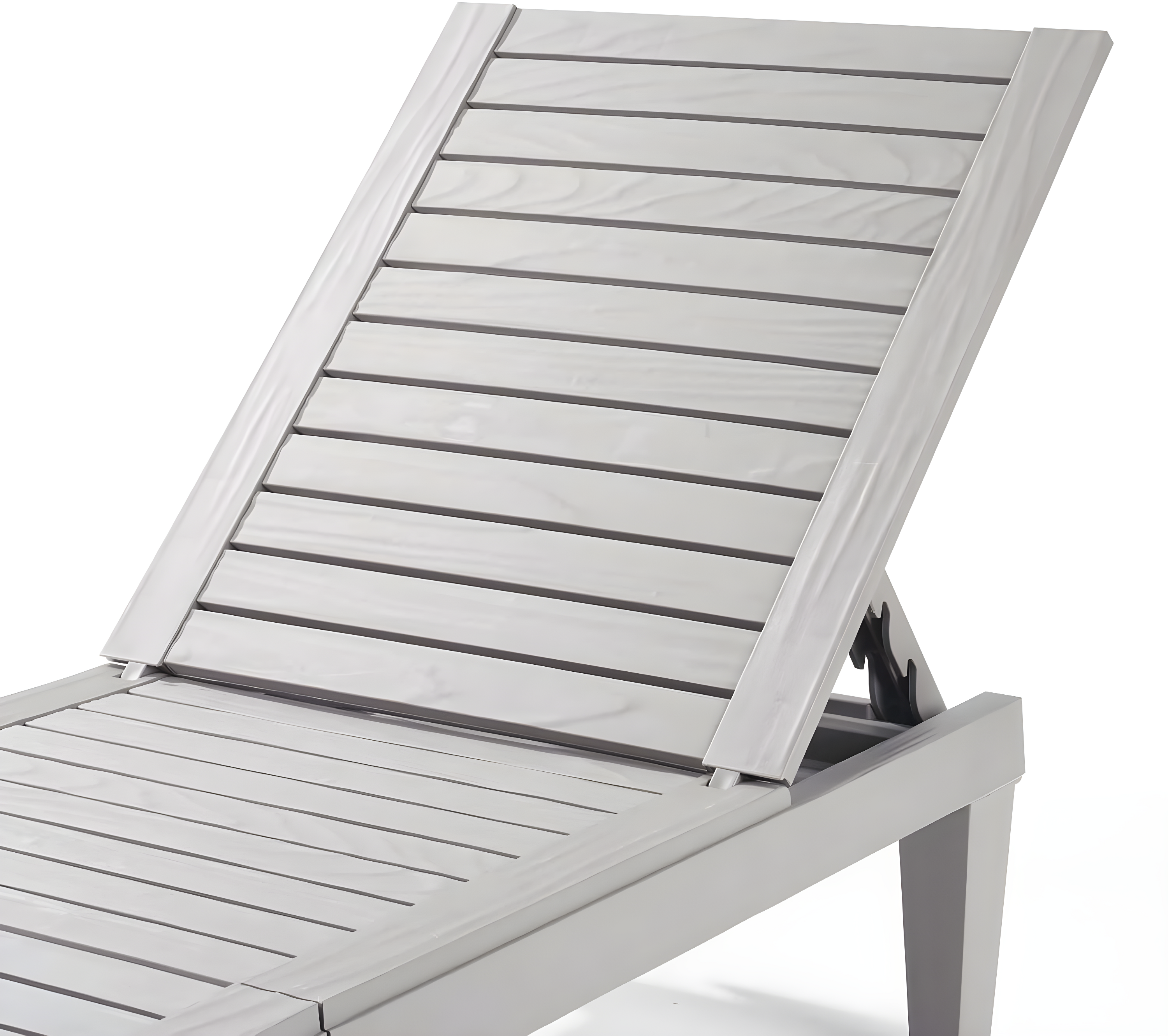 Nestl Waterproof Chaise Lounge Chair - Set of 4 Adjustable Lightweight Gray Outdoor Patio Chairs