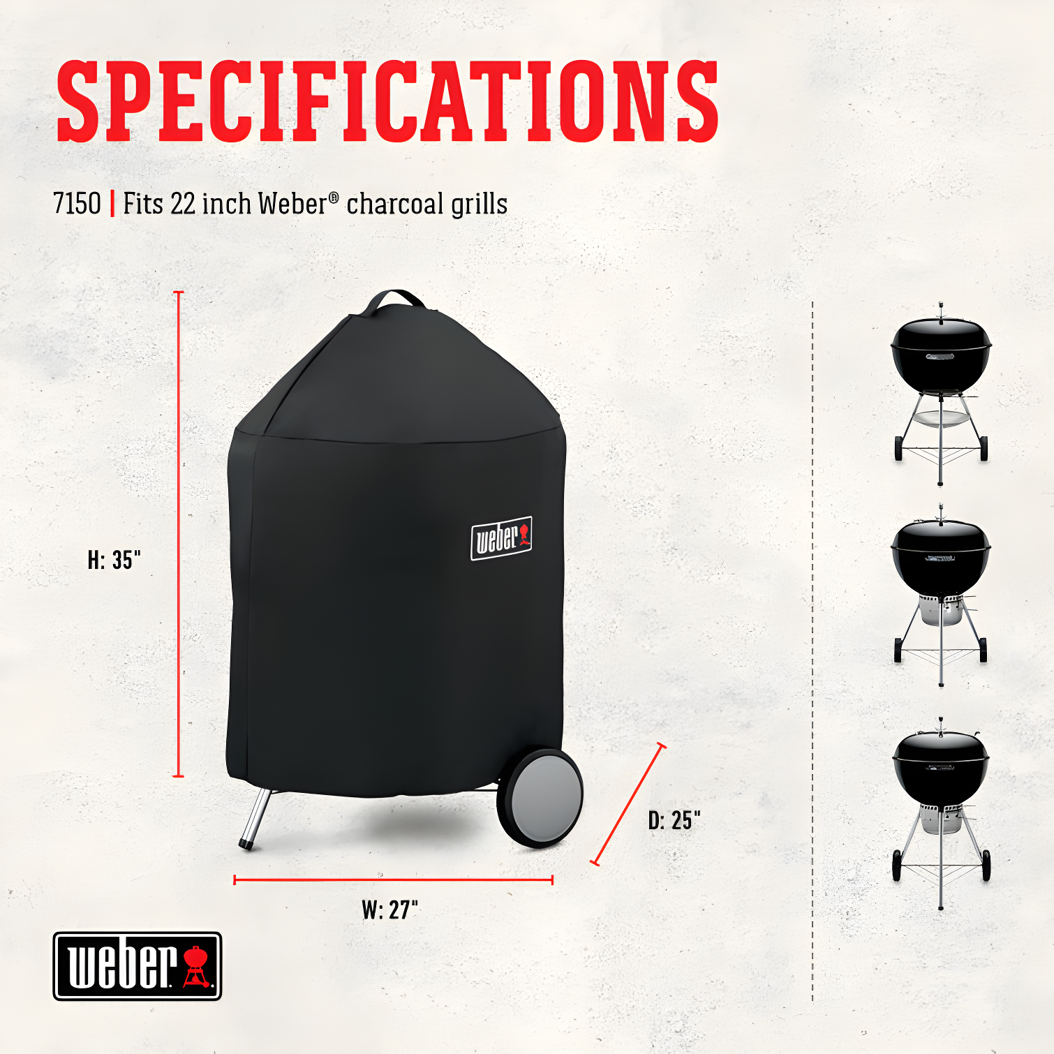 Weber Weber Grill Cover 22 In. Kettle