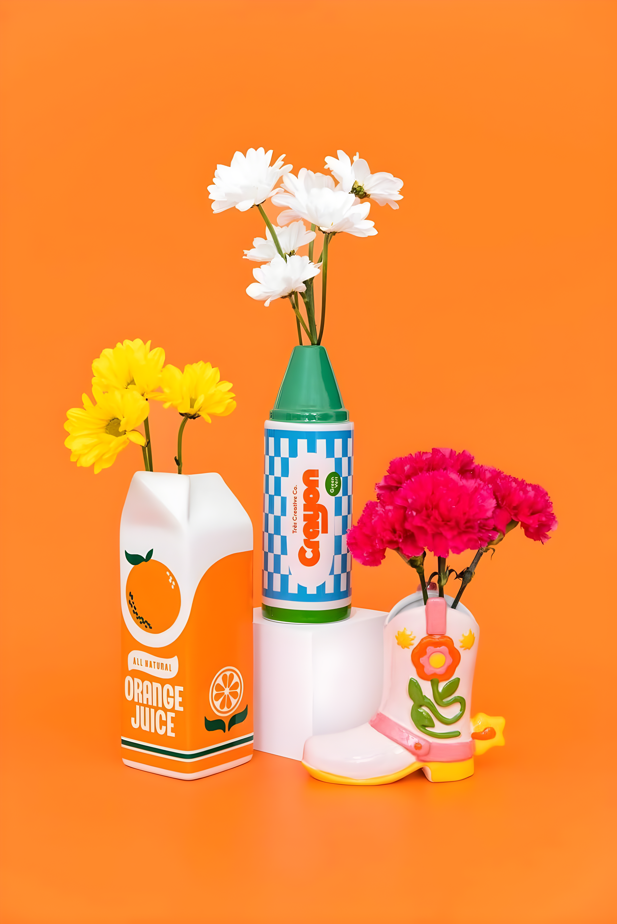 ban.do Rise and Shine Vase, Orange Juice
