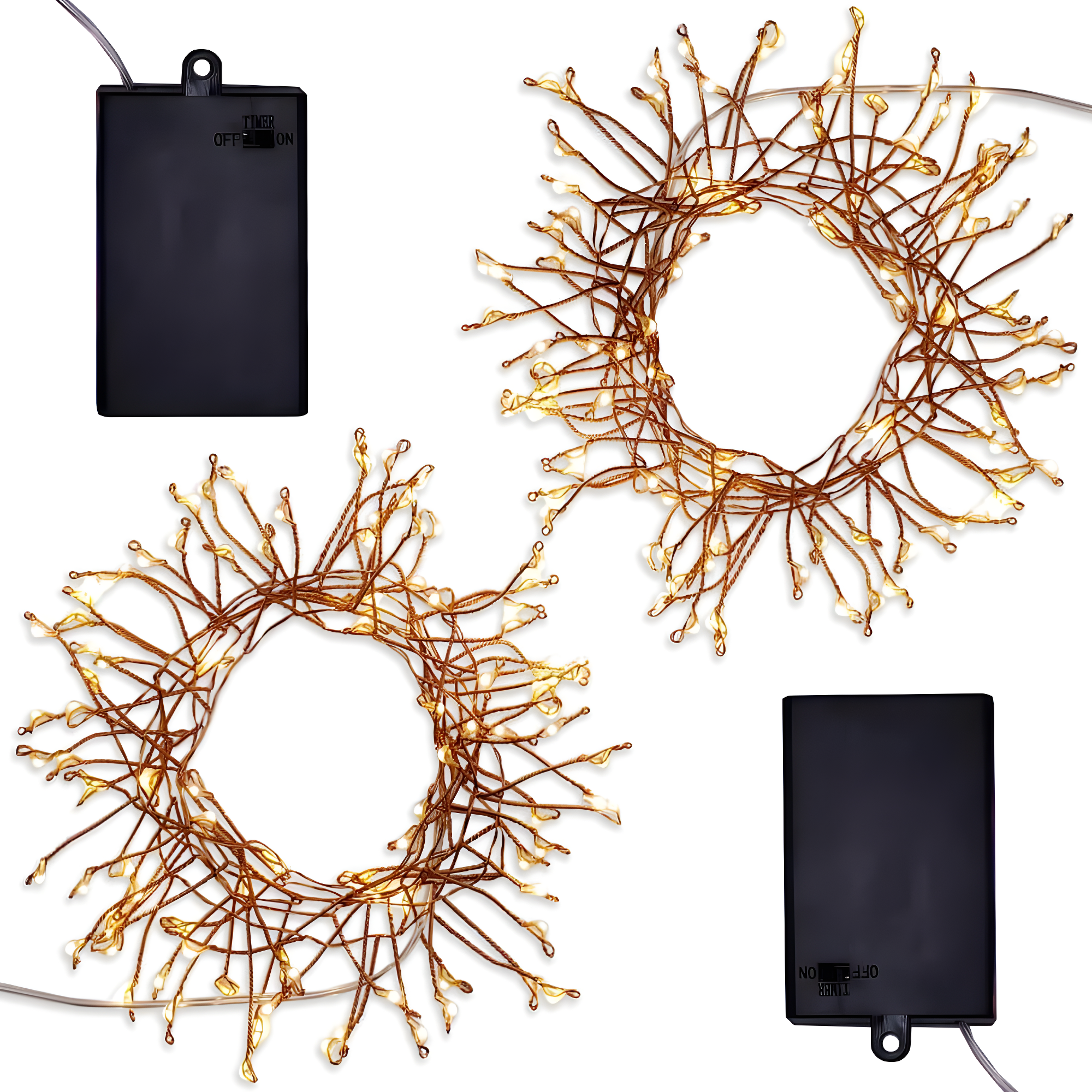 Lumabase 2ct Battery Operated LED Firecracker Fairy String Lights Copper