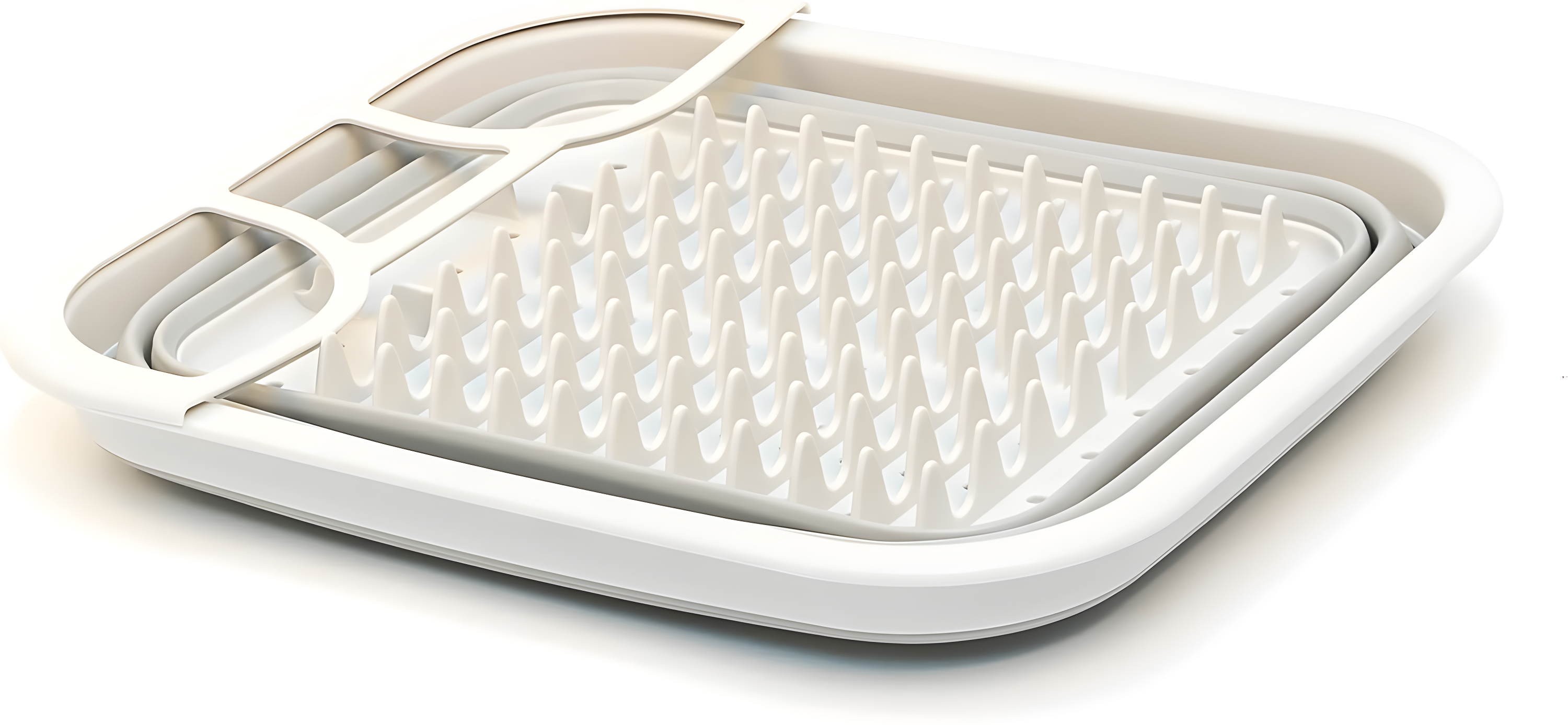 SAMMART Collapsible Dish Drainer with Drainer Board - Foldable Drying Rack Set - Portable Dinnerware Organizer - Space Saving Kitchen Storage Tray