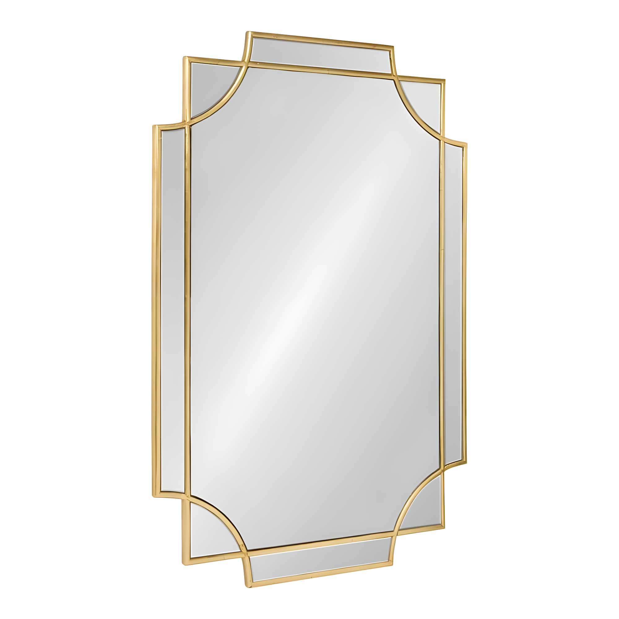 Kate and Laurel Minuette Decorative Rectangle Frame Wall Mirror in Gold Leaf, 24x35.5 Inches