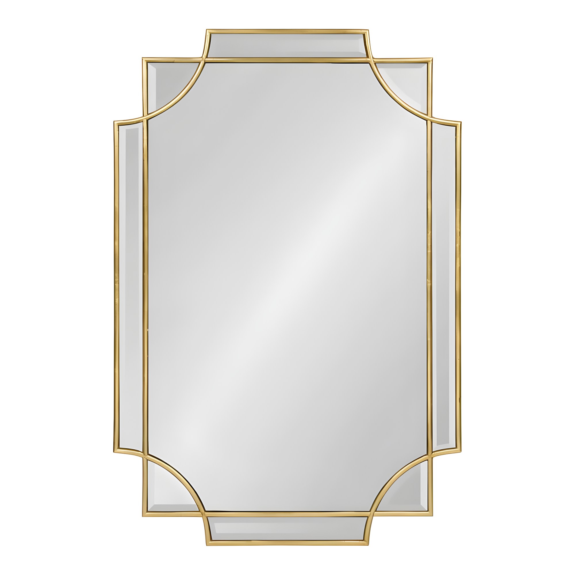 Kate and Laurel Minuette Decorative Rectangle Frame Wall Mirror in Gold Leaf, 24x35.5 Inches